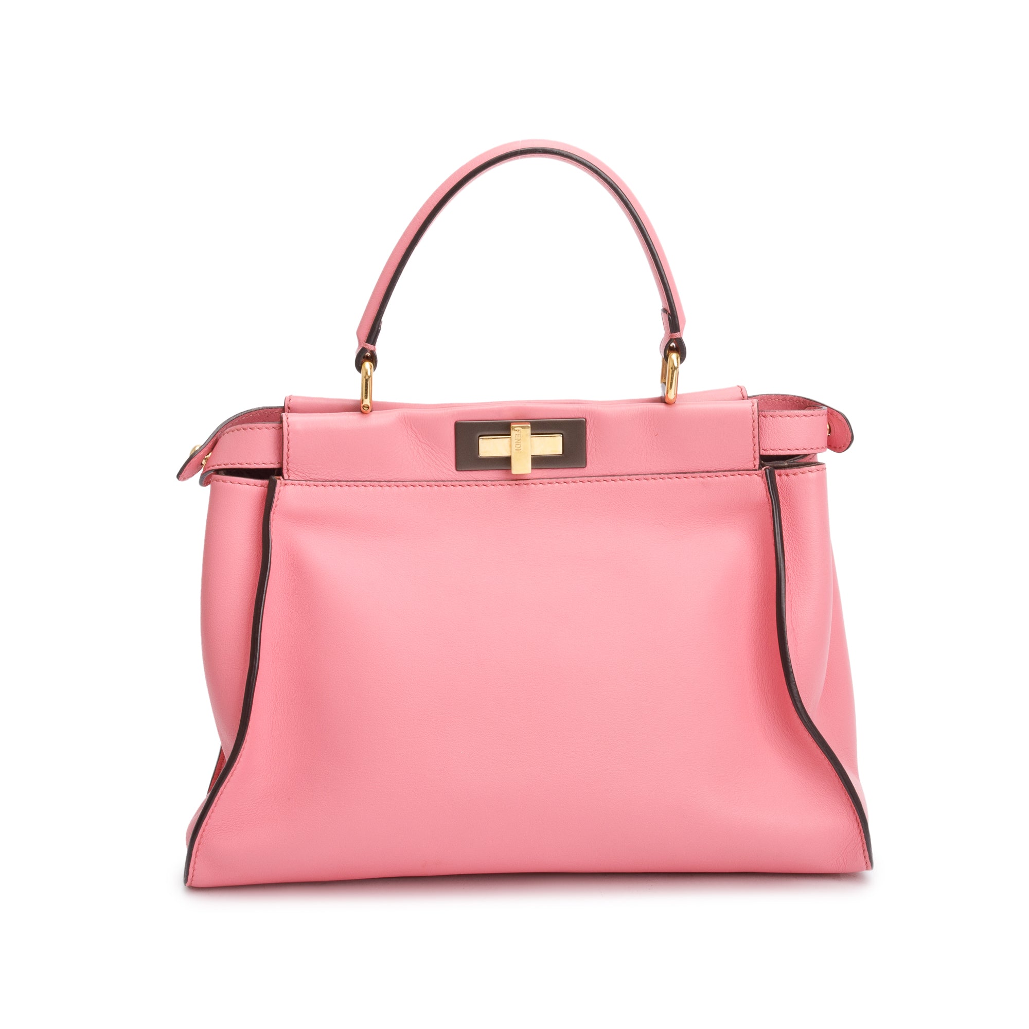 Fendi Pink Calfskin Leather Medium Peekaboo Bag