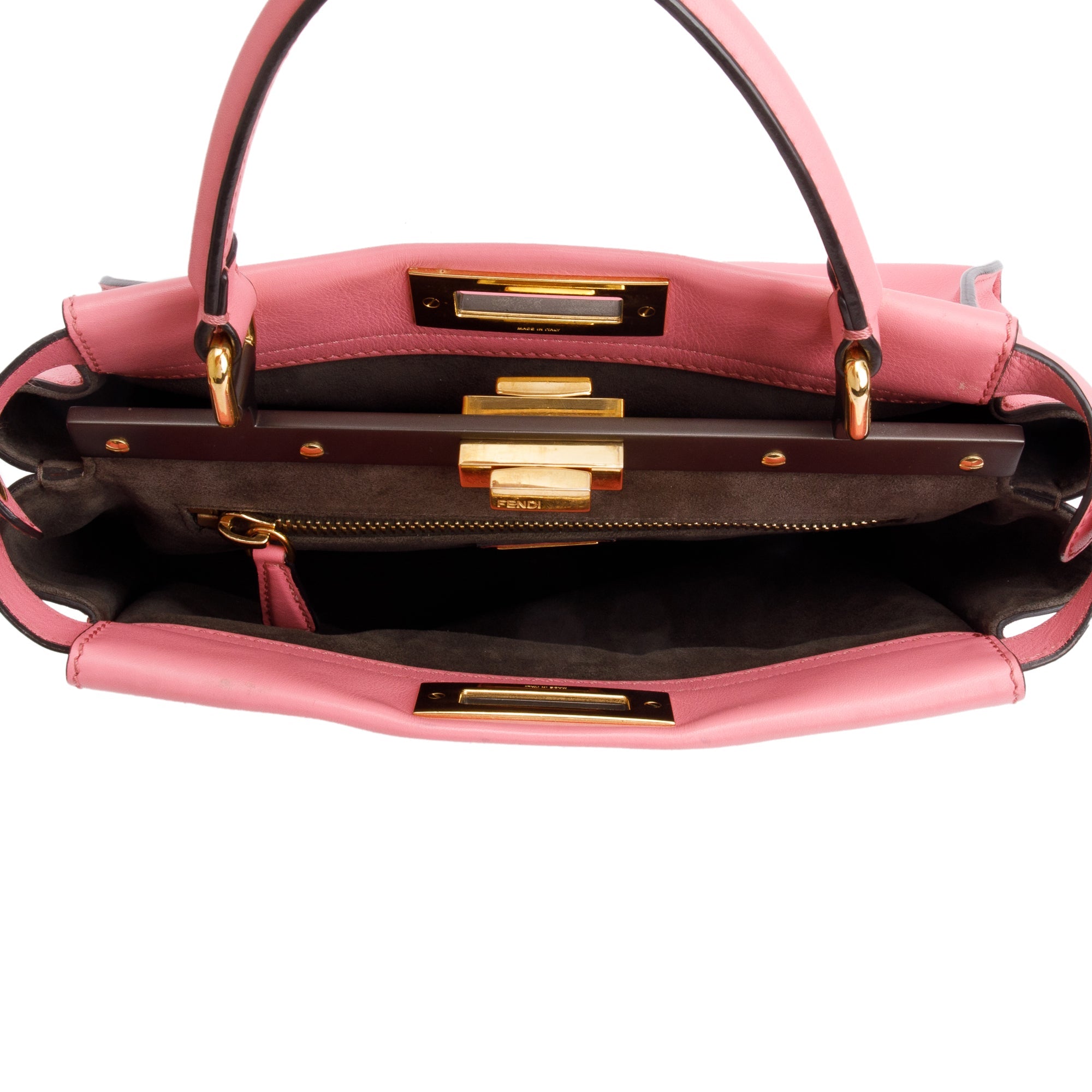 Fendi Pink Calfskin Leather Medium Peekaboo Bag
