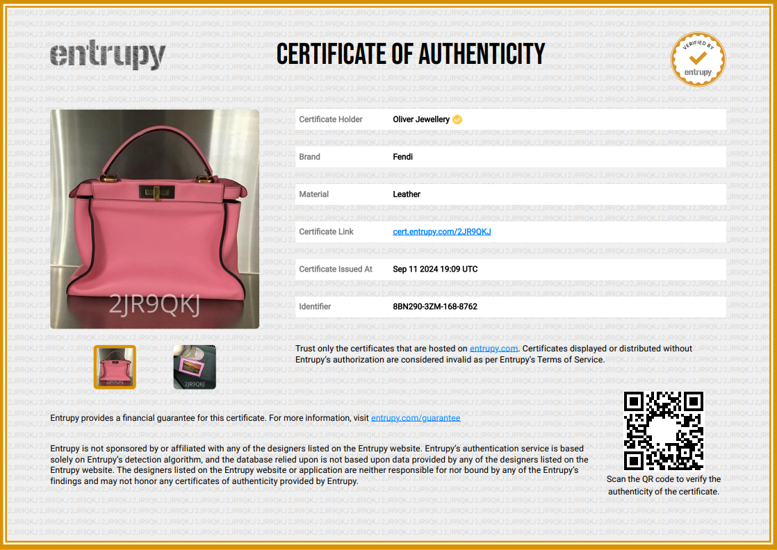 Fendi Pink Calfskin Leather Medium Peekaboo Bag