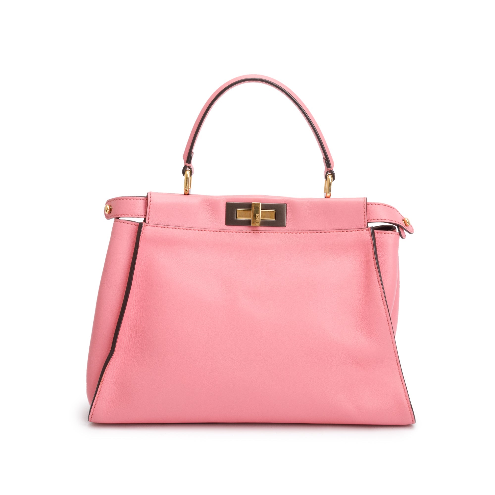 Fendi Pink Calfskin Leather Medium Peekaboo Bag