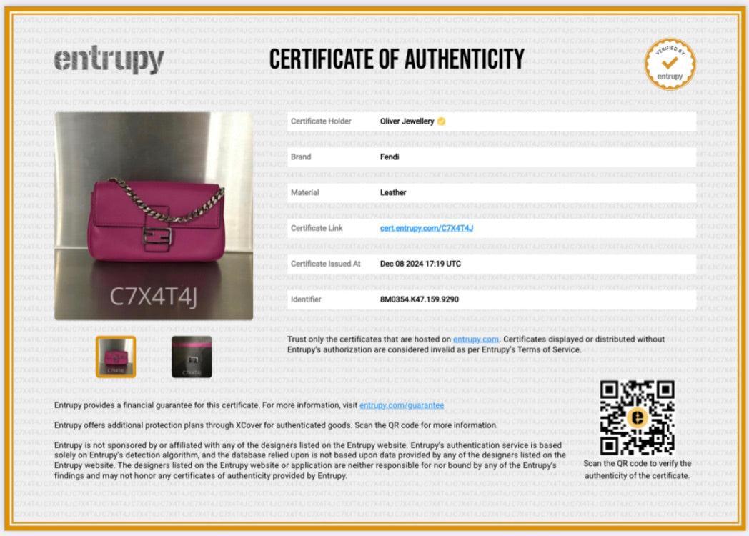 Fendi Pink Calfskin Leather Micro Baguette Bag