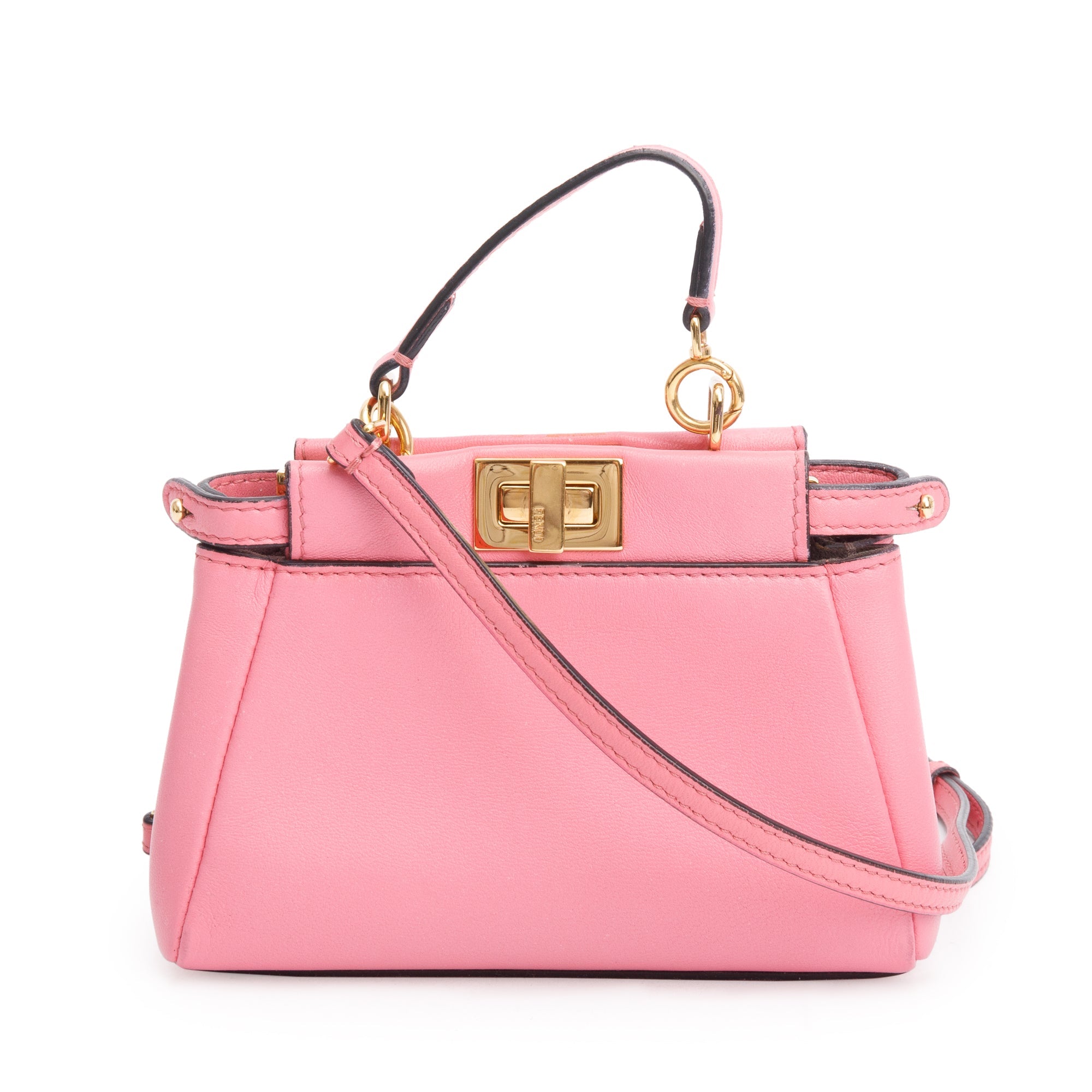 Fendi Pink Leather Micro Peekaboo Bag