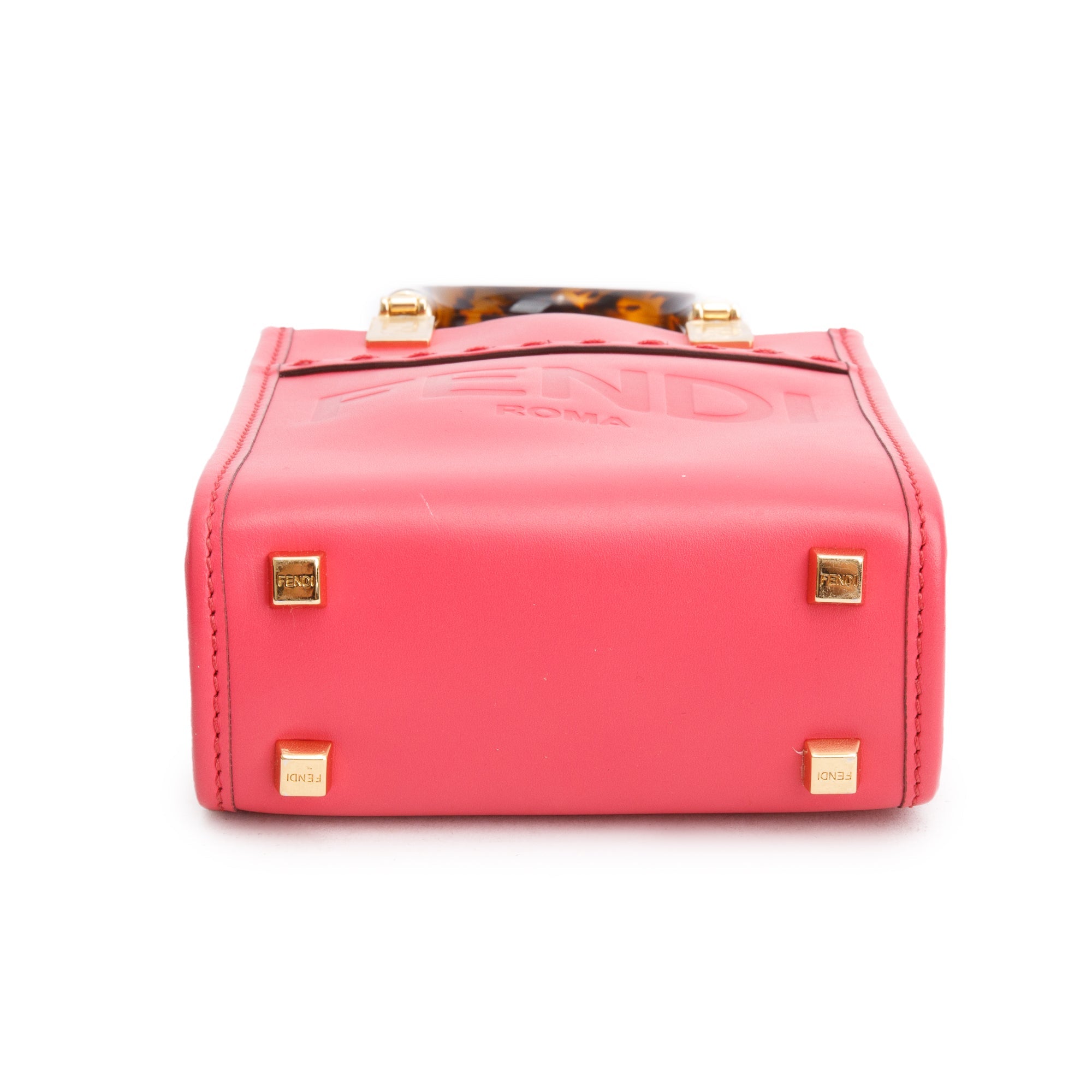 Fendi Pink Leather Mini Sunshine Shopper Tote