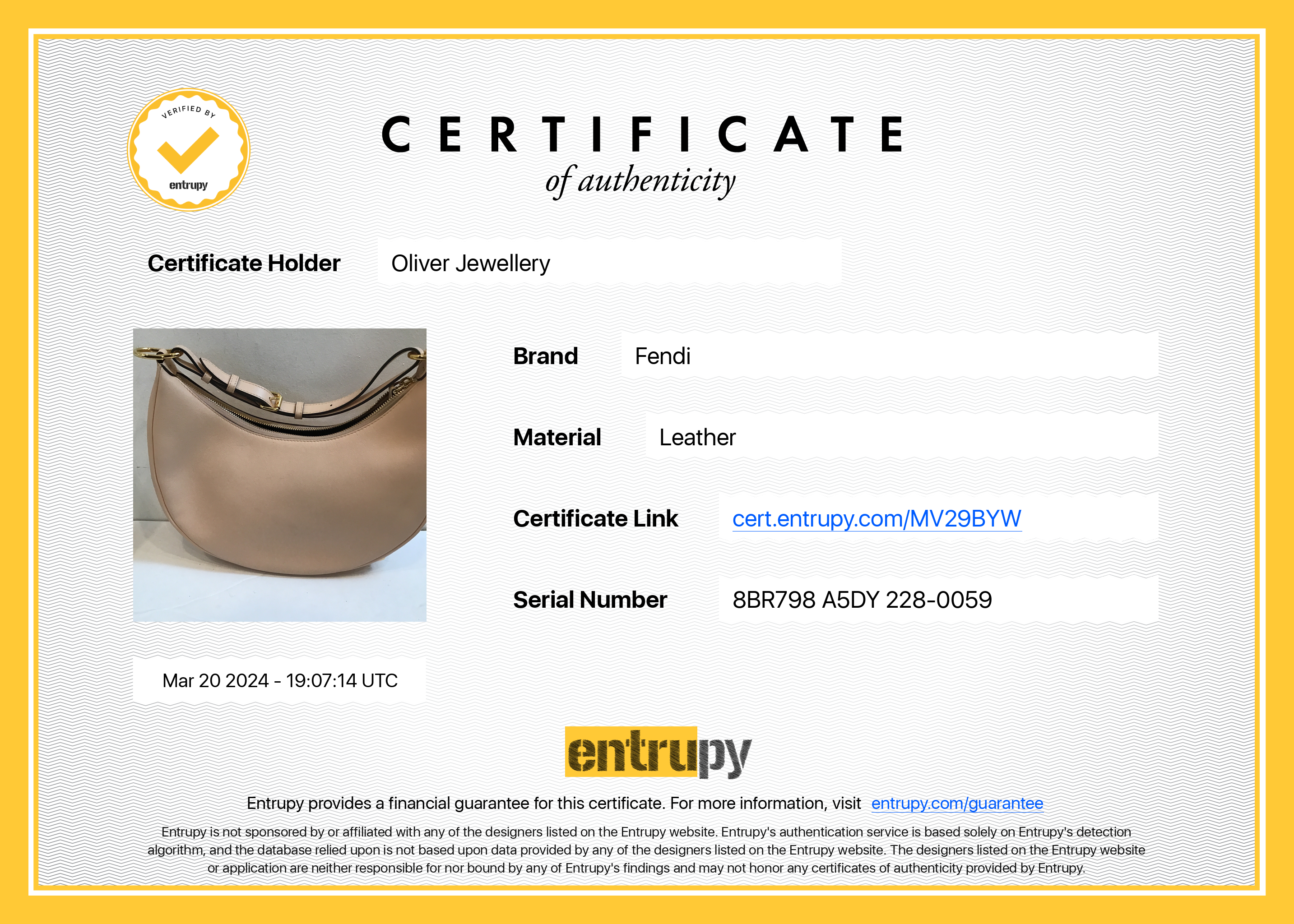 Fendi Pink Leather Small Fendigraphy Bag w/ Box