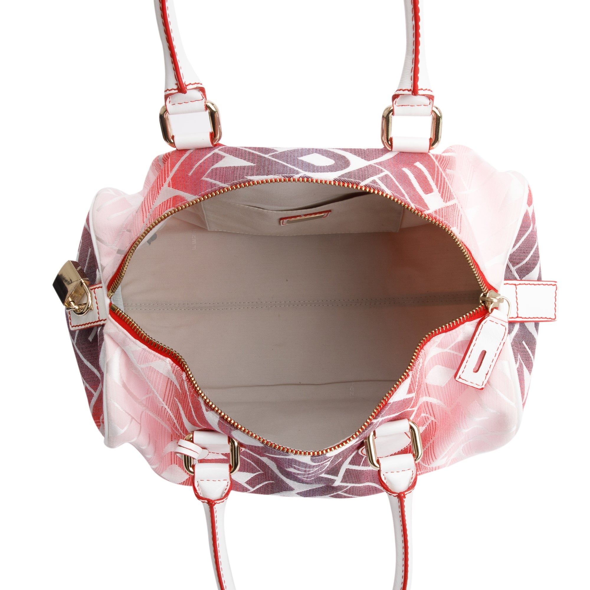 Fendi Pink Multicolor Ombre Canvas Forever Bauletto Boston Bag