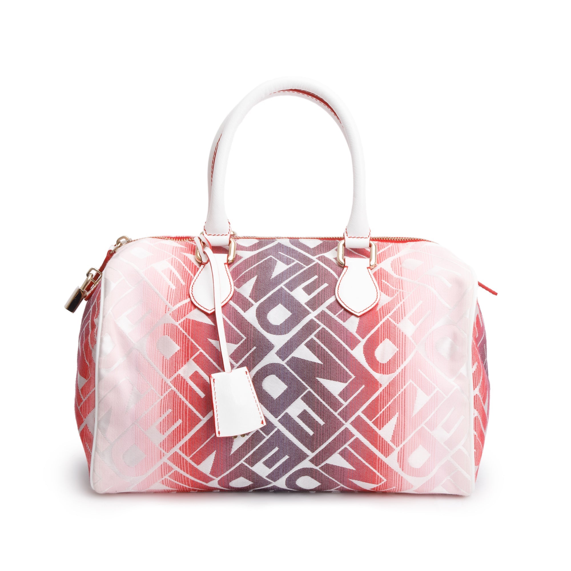 Fendi Pink Multicolor Ombre Canvas Forever Bauletto Boston Bag