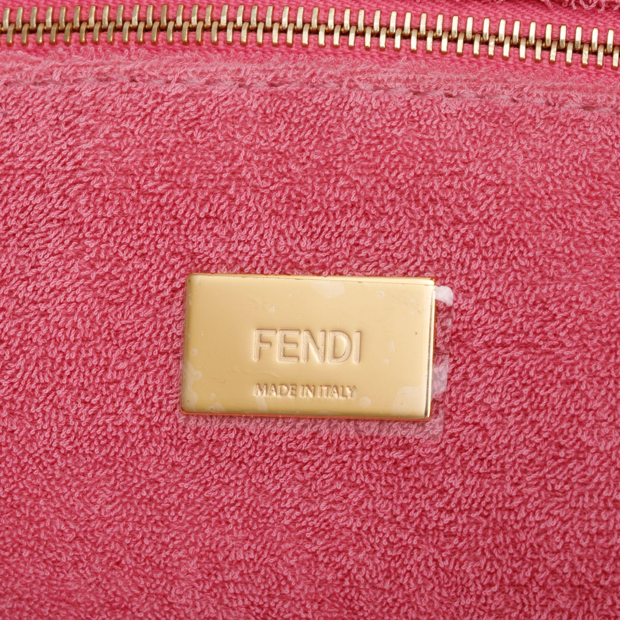 Fendi Pink XL FF Zucca Terry Cloth Sunshine Shopper Tote