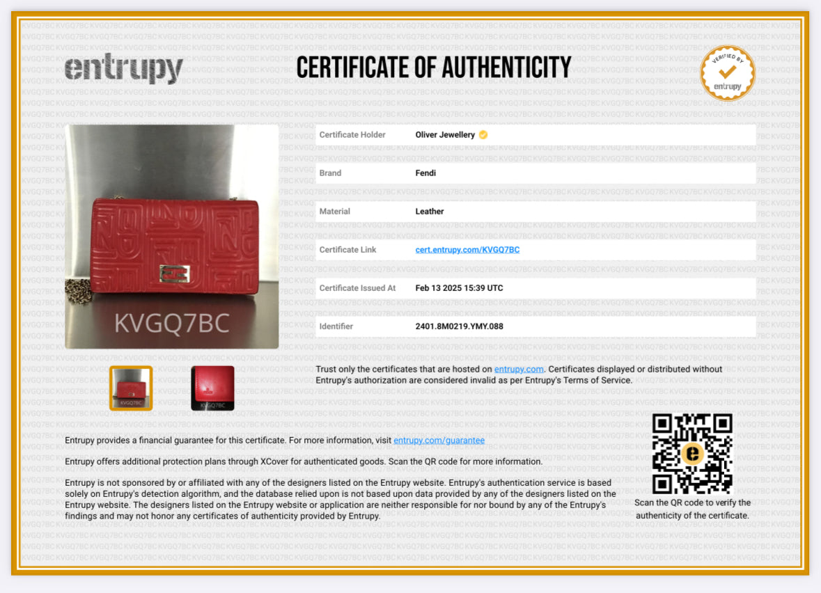 Fendi Red Logo Embossed Nappa Leather Chain Clutch Bag w/ Box