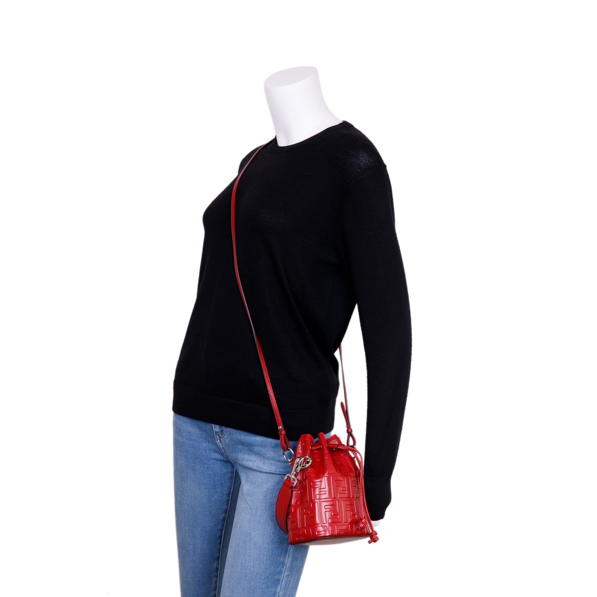 Fendi Red Mini Mon Tresor Bucket Bag