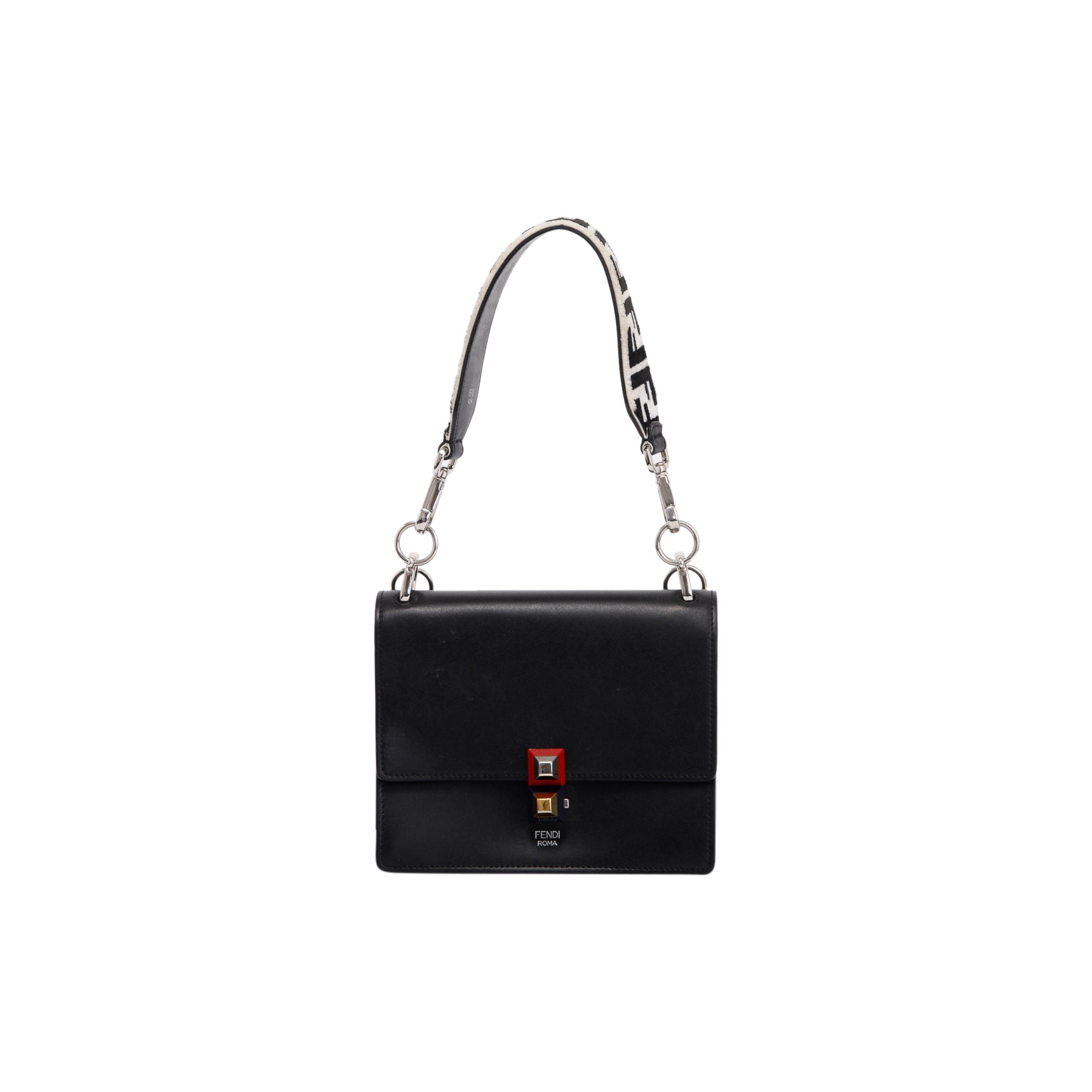 Fendi Small Kan I Leather Chain Shoulder Bag w/ Strap