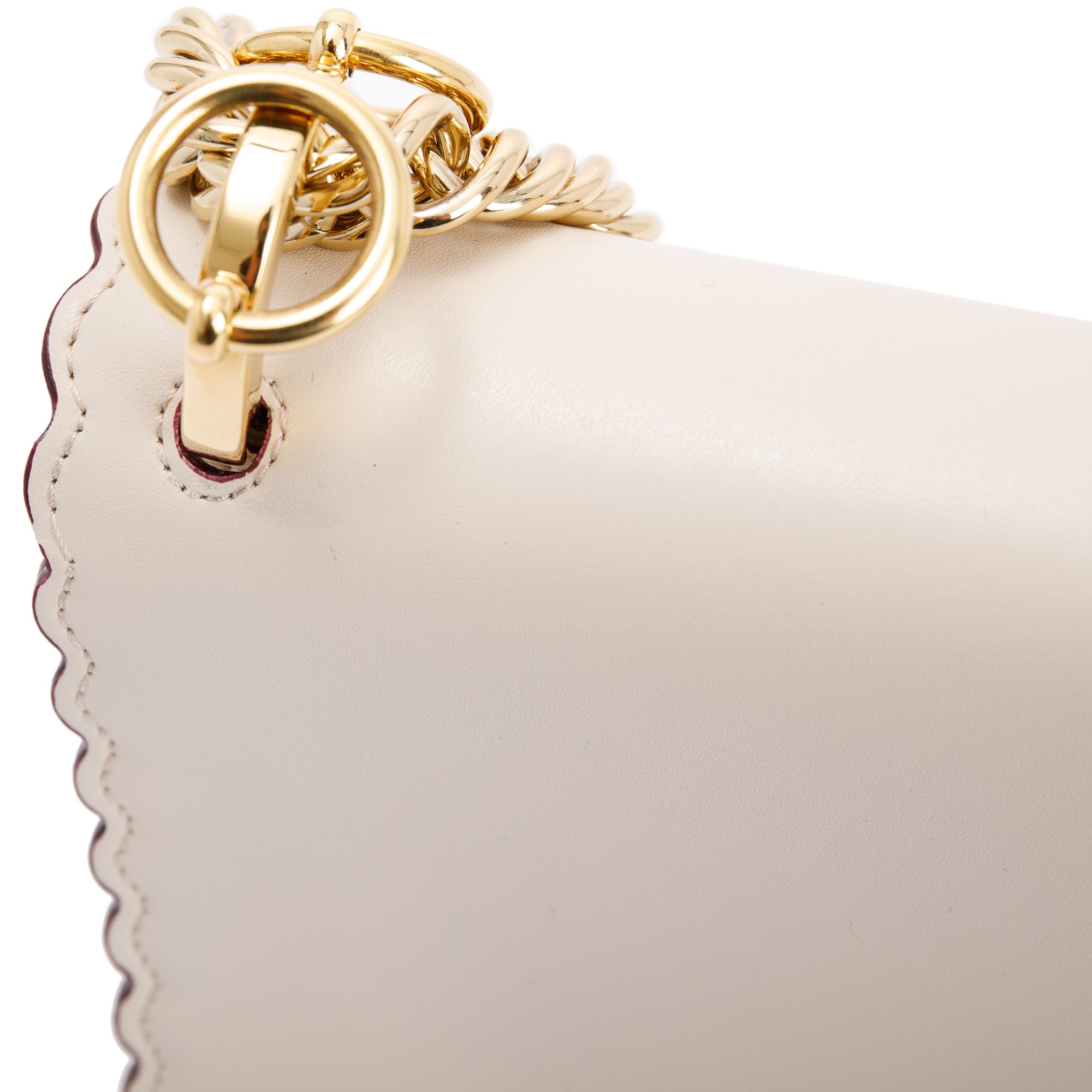 Fendi Small Scalloped Studded Kan I Shoulder Bag