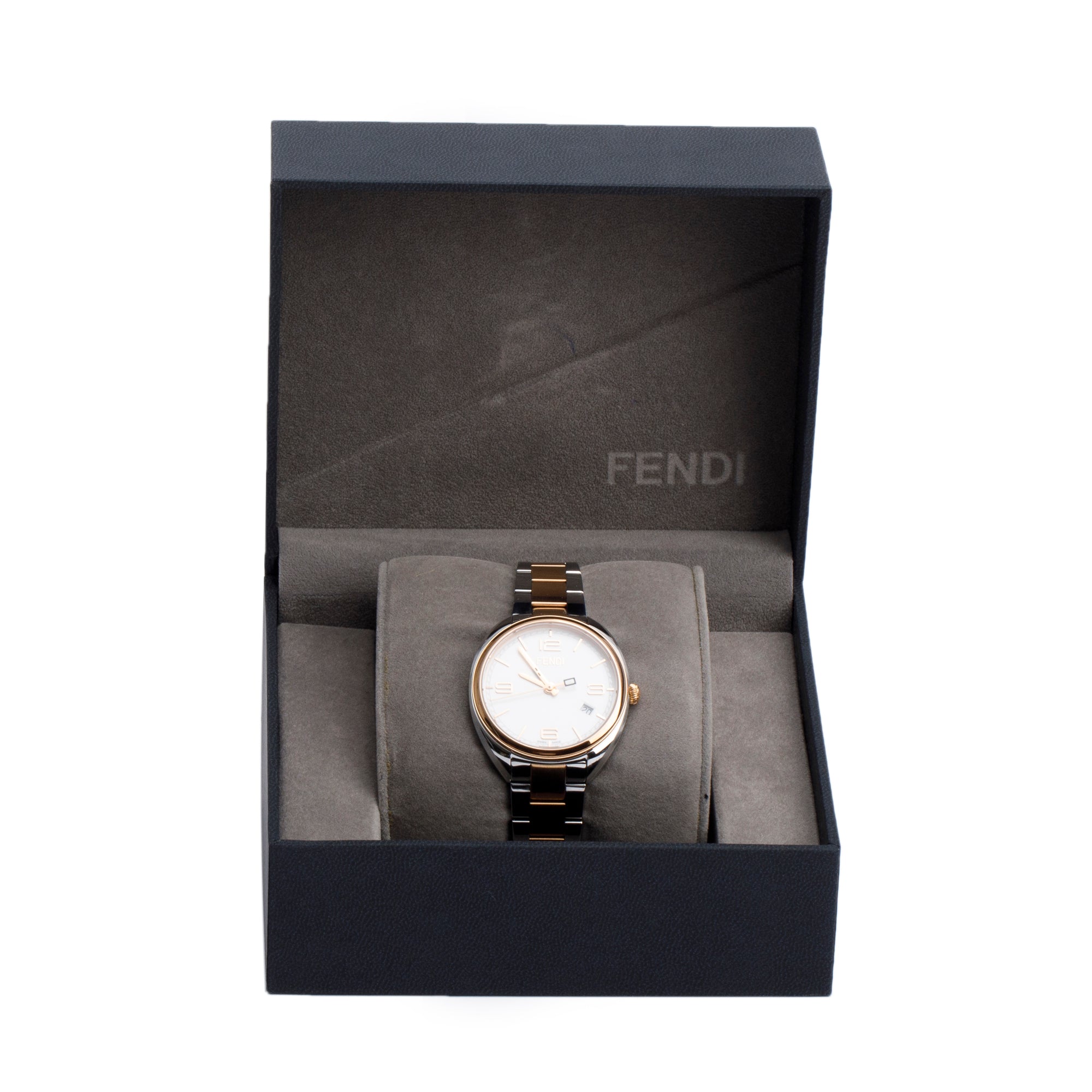 Fendi Stainless Steel & Gold-Plated Momento 34 MM Quartz Watch w/ Box