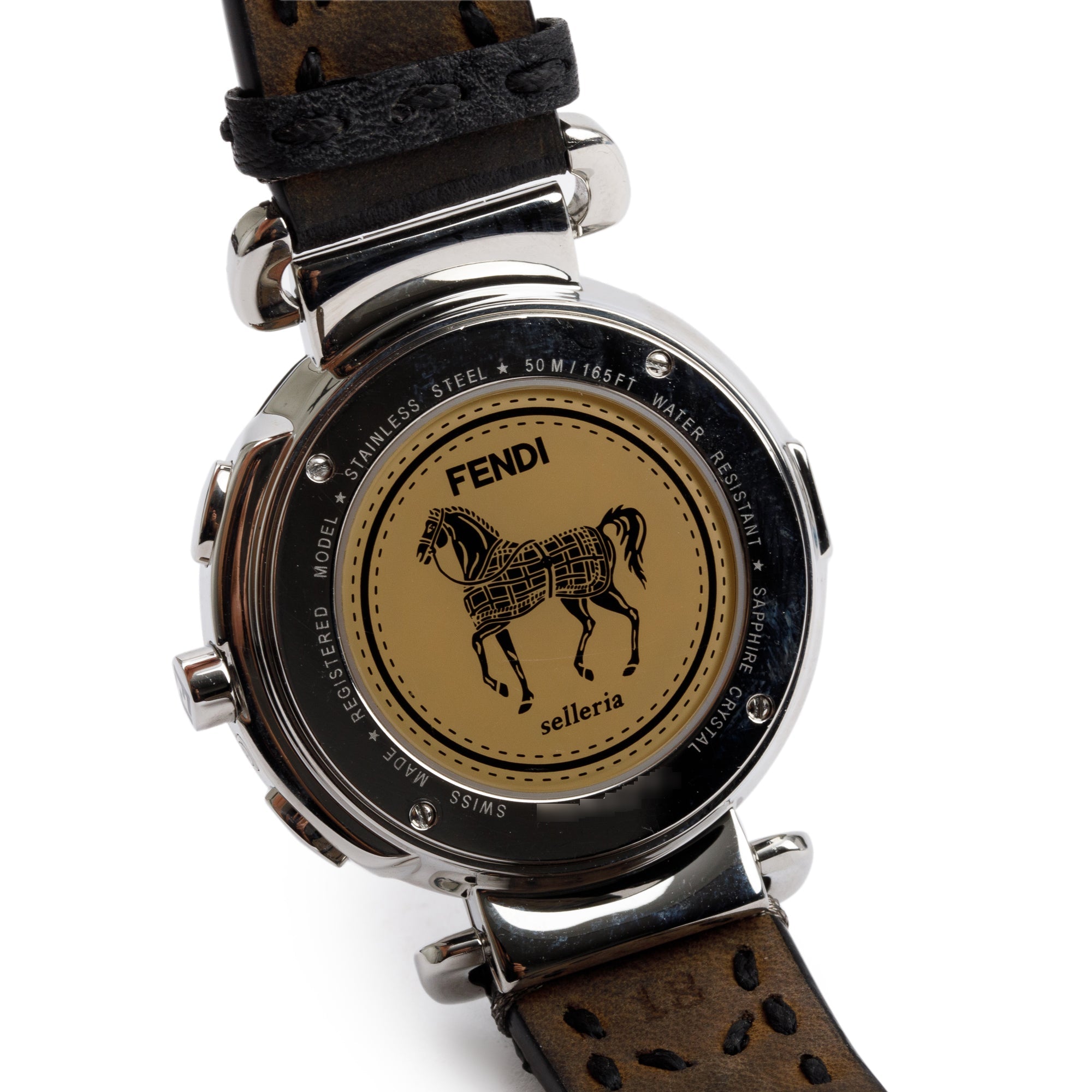 Fendi Stainless Steel Selleria 40 MM Chronograph Watch w/ Box