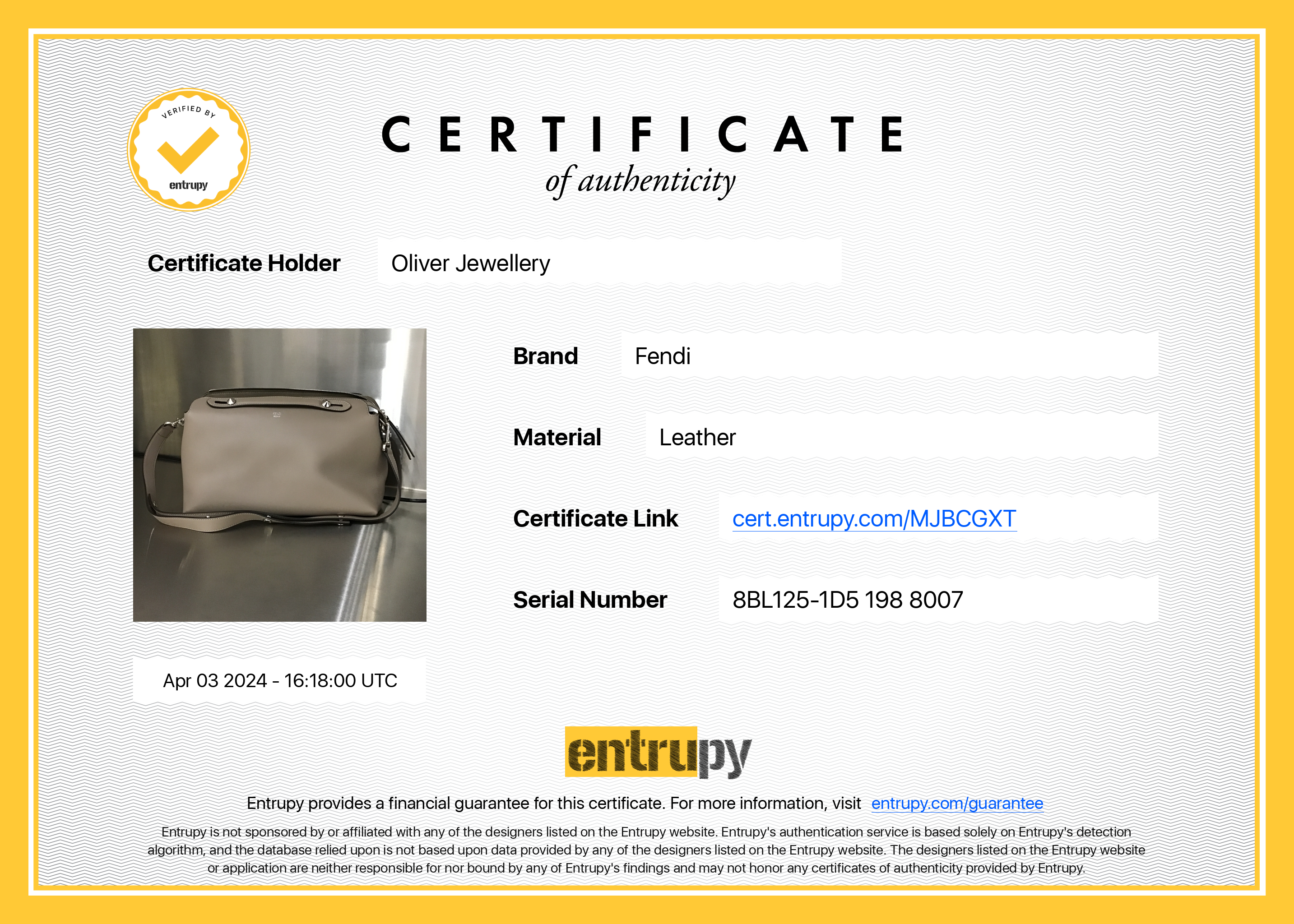 Fendi Taupe Calfskin Leather Large By the Way Handle Bag w/ Strap