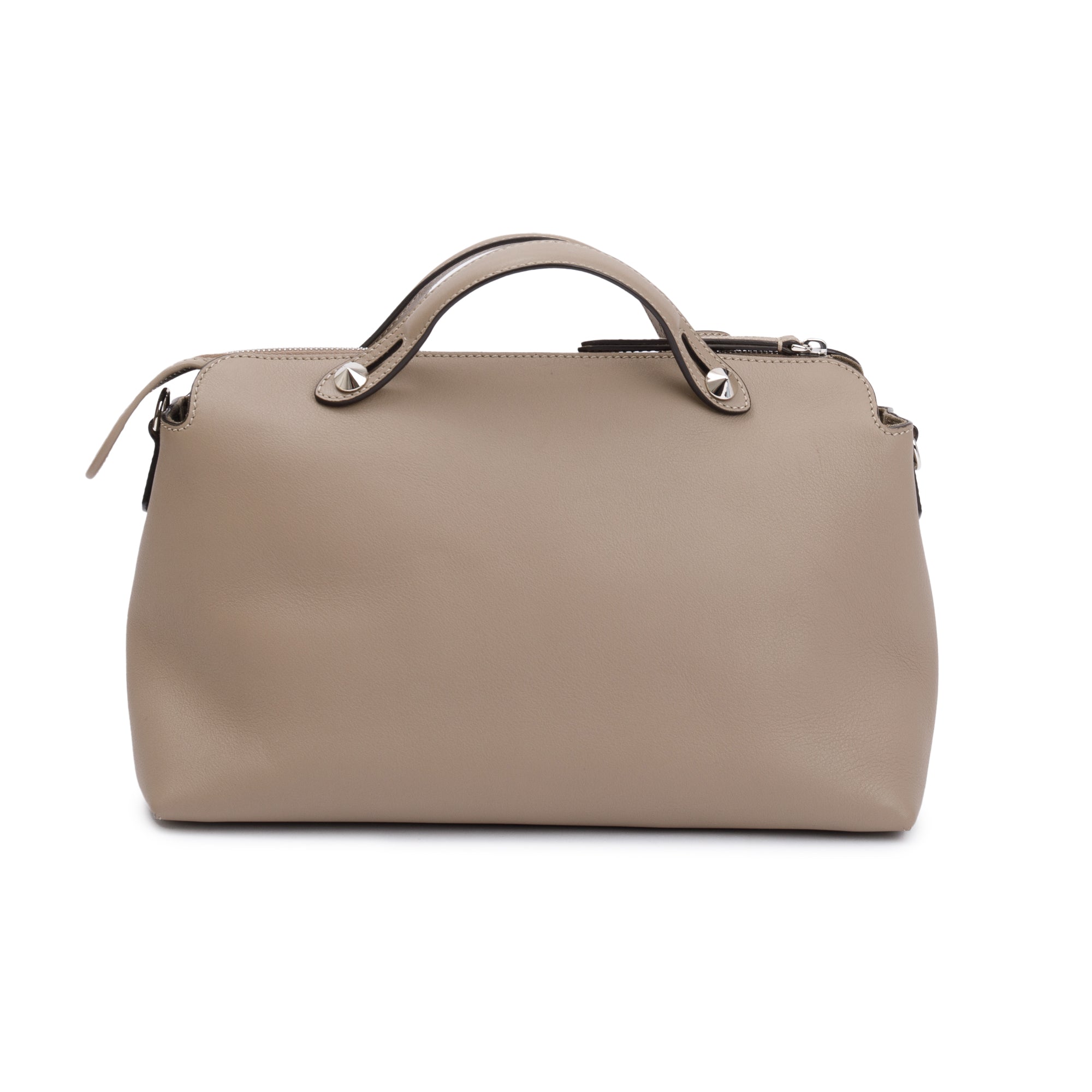 Fendi Taupe Calfskin Leather Large By the Way Handle Bag w/ Strap