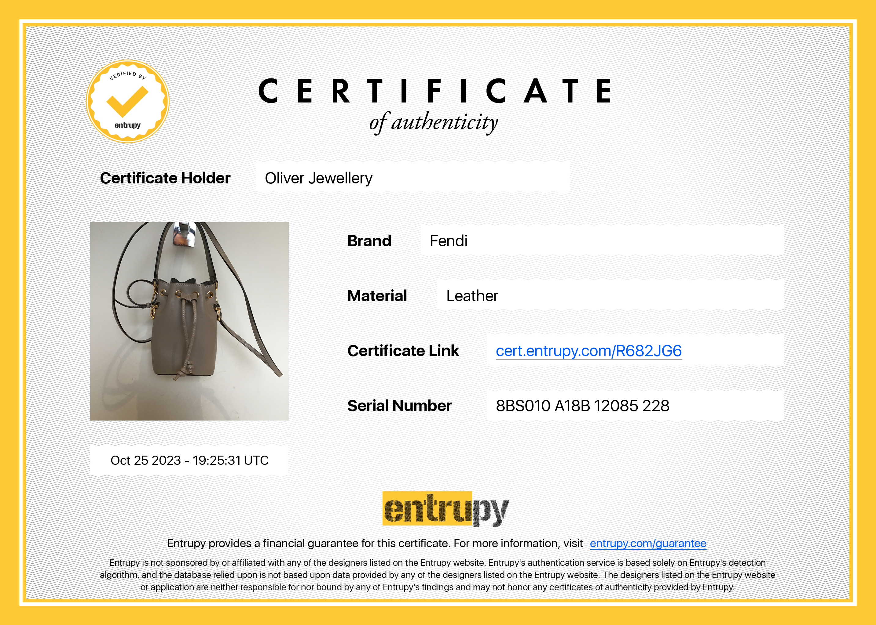 Fendi Taupe Calfskin Leather Mini Mon Tresor Bucket Bag w/ Strap & Box