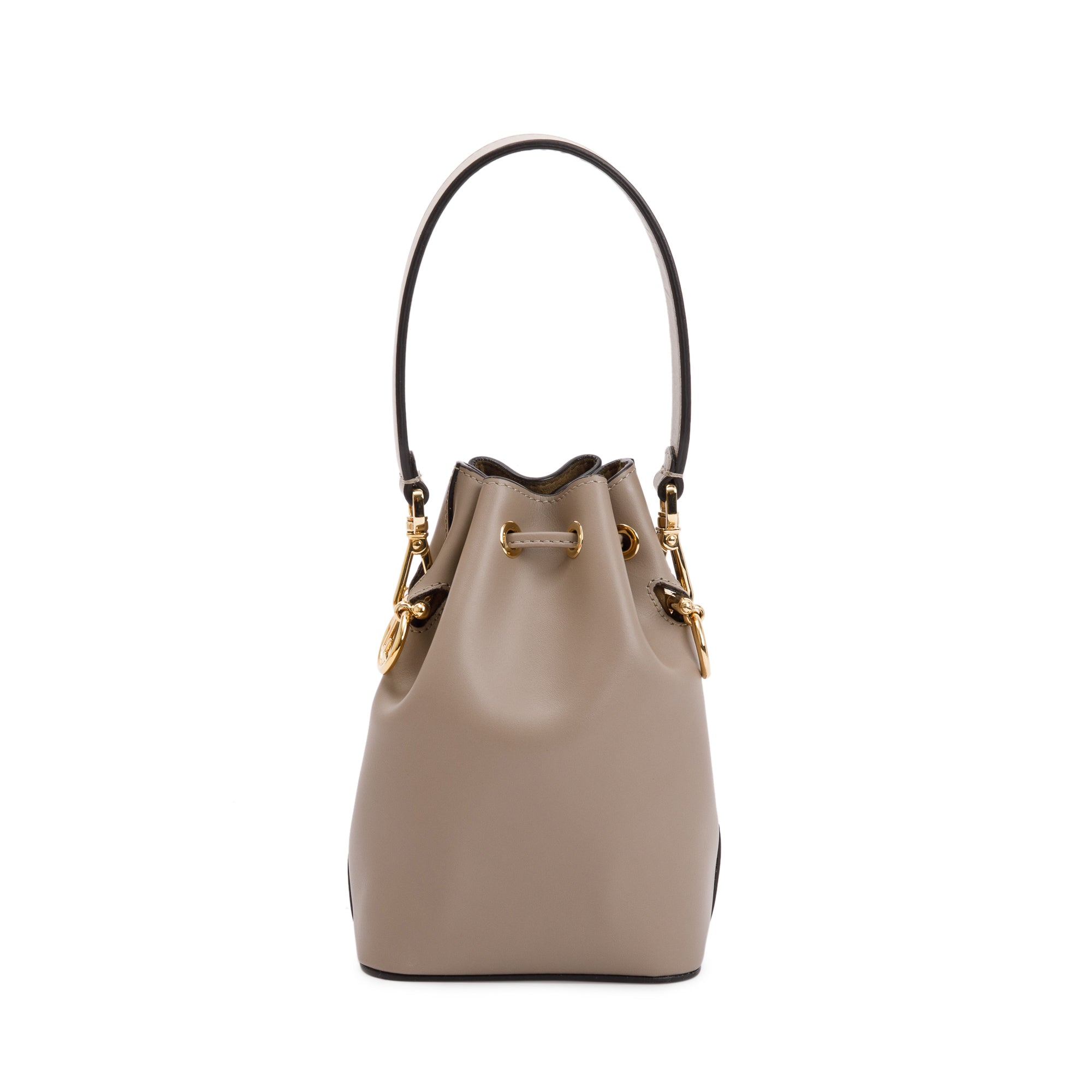 Fendi Taupe Calskin Leather Mini Mon Tresor Bucket Bag w/ Straps & Box