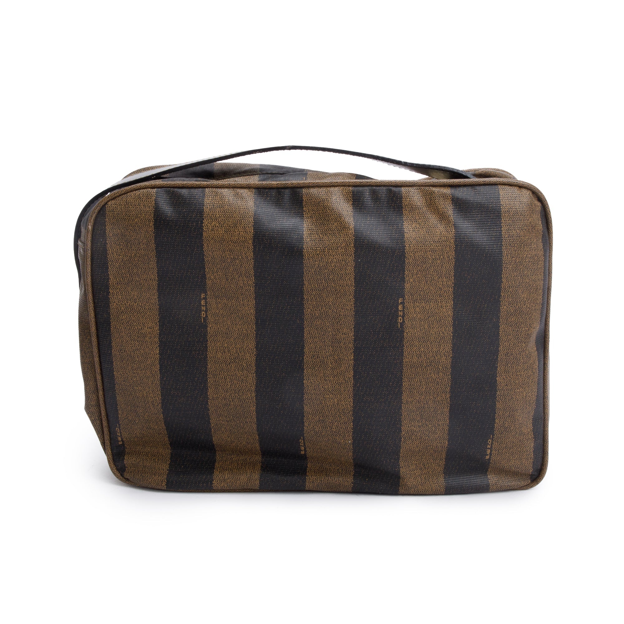 Fendi Vintage Brown Pequin Coated Canvas Crossbody Bag