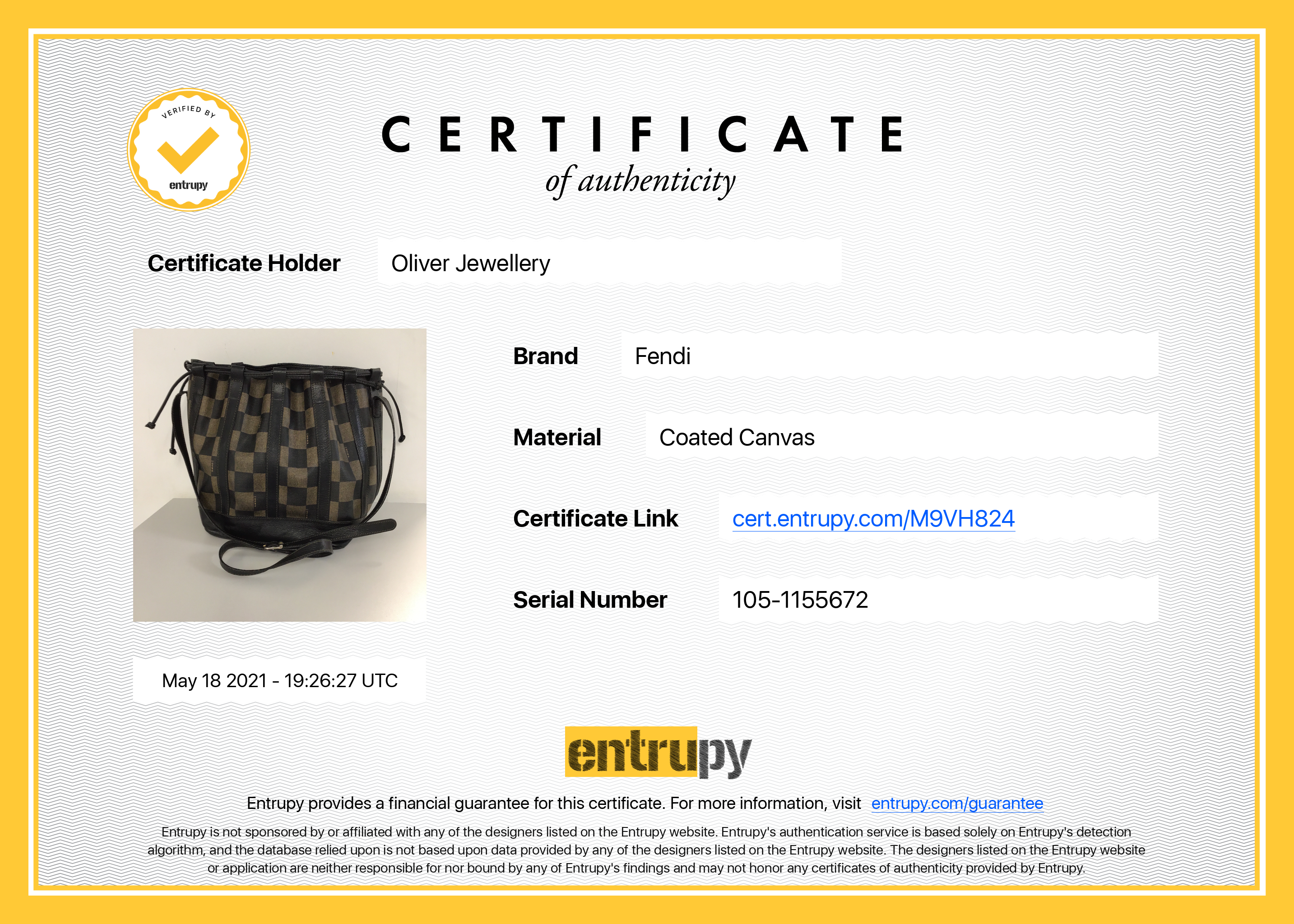 Fendi Vintage Checkered Bucket Bag
