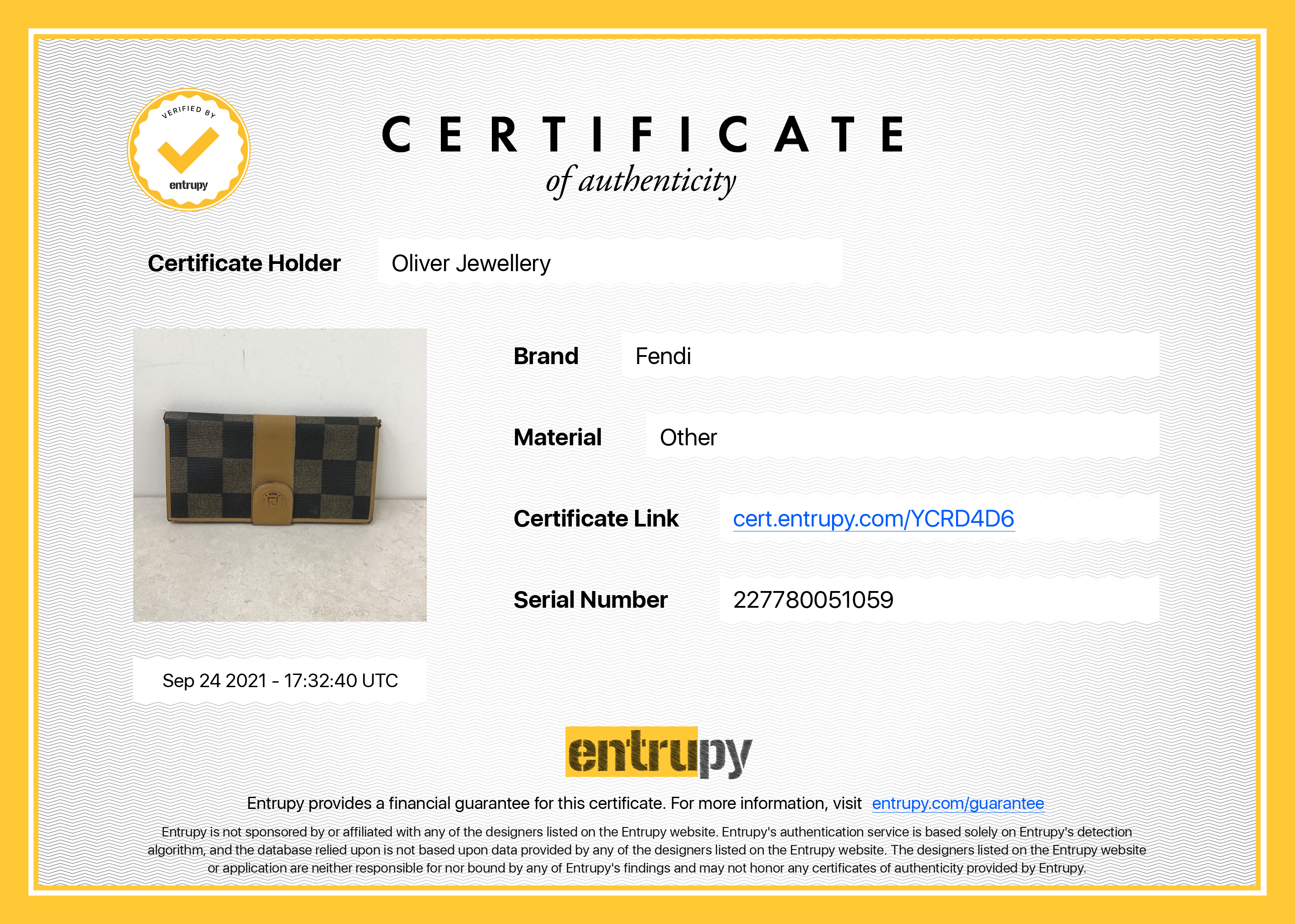 Fendi Vintage Checkered Continental Wallet