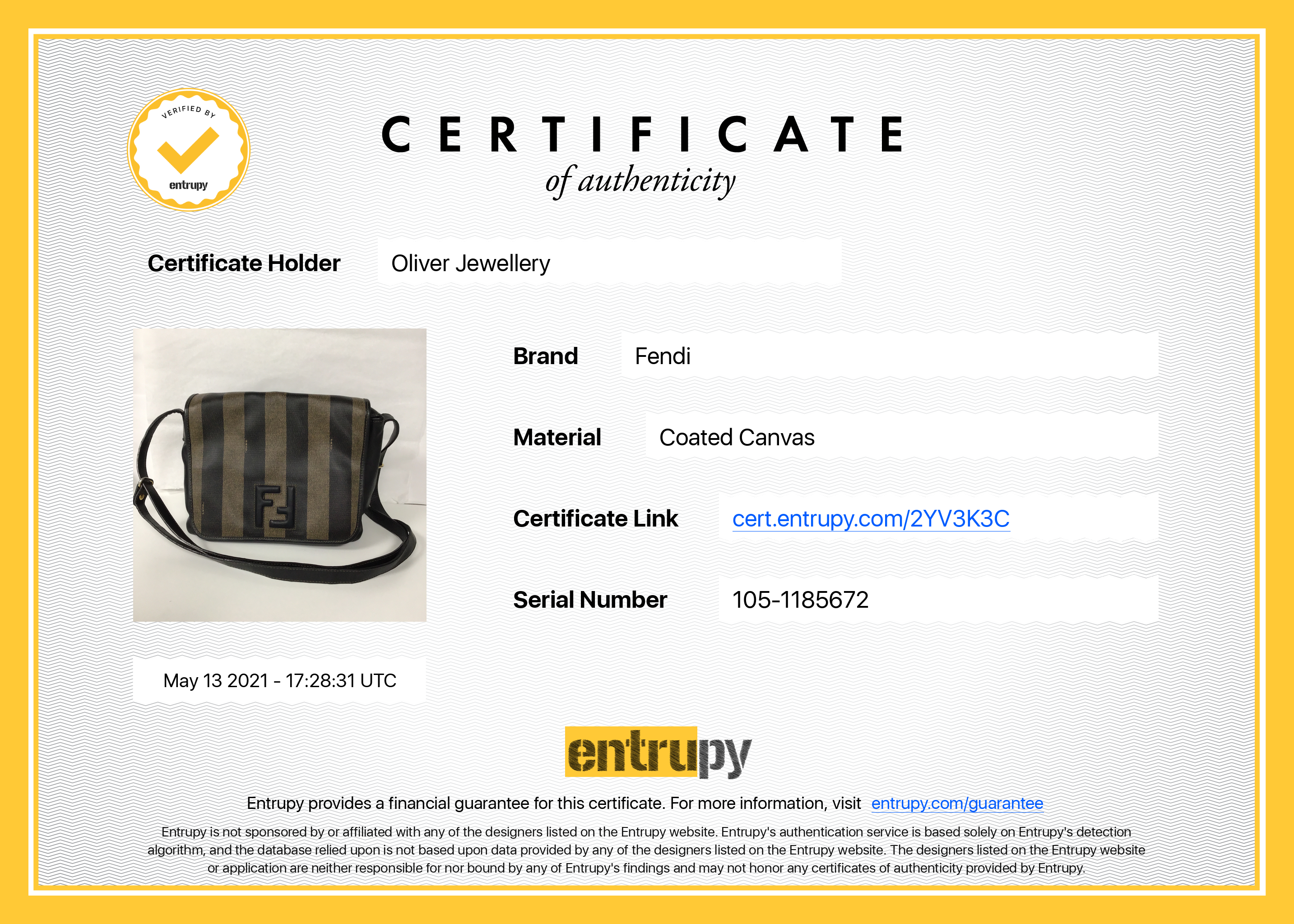 Fendi Vintage Pequin Crossbody Bag