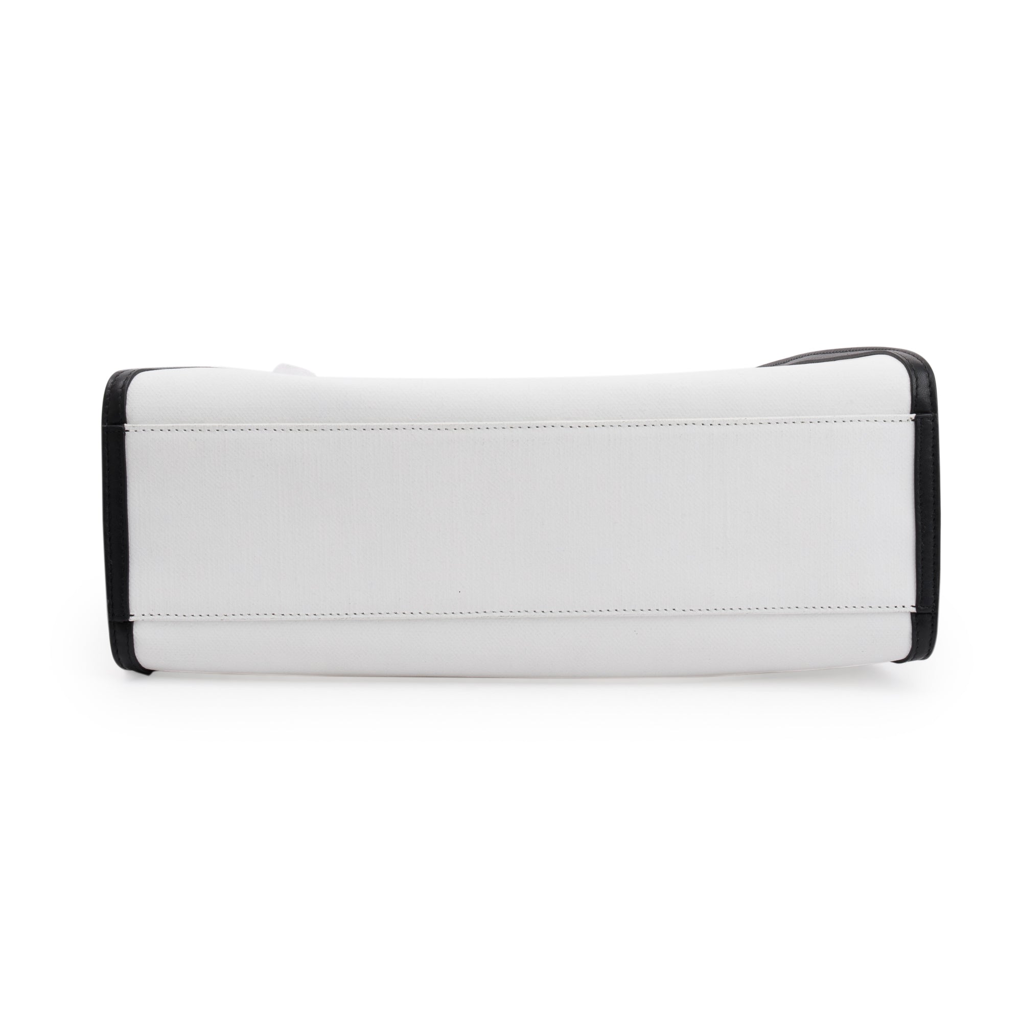 Fendi White & Black Canvas Calf Leather Medium Peekaboo Bag w/ Strap