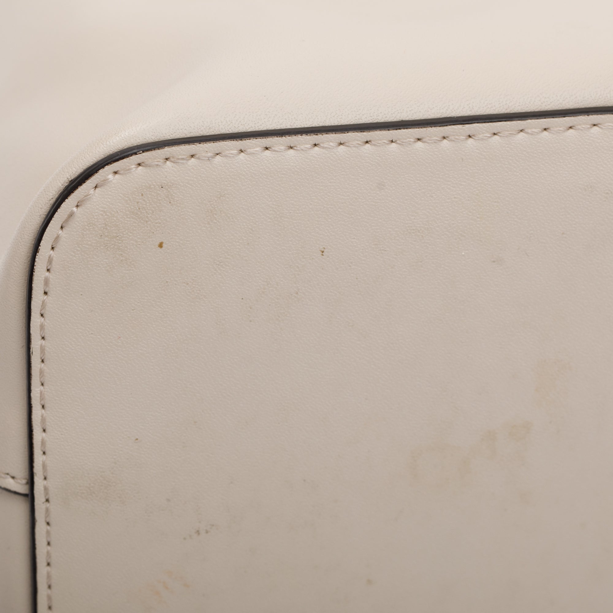 Fendi White Calskin Mini Mon Tresor Bucket Bag w/ Strap