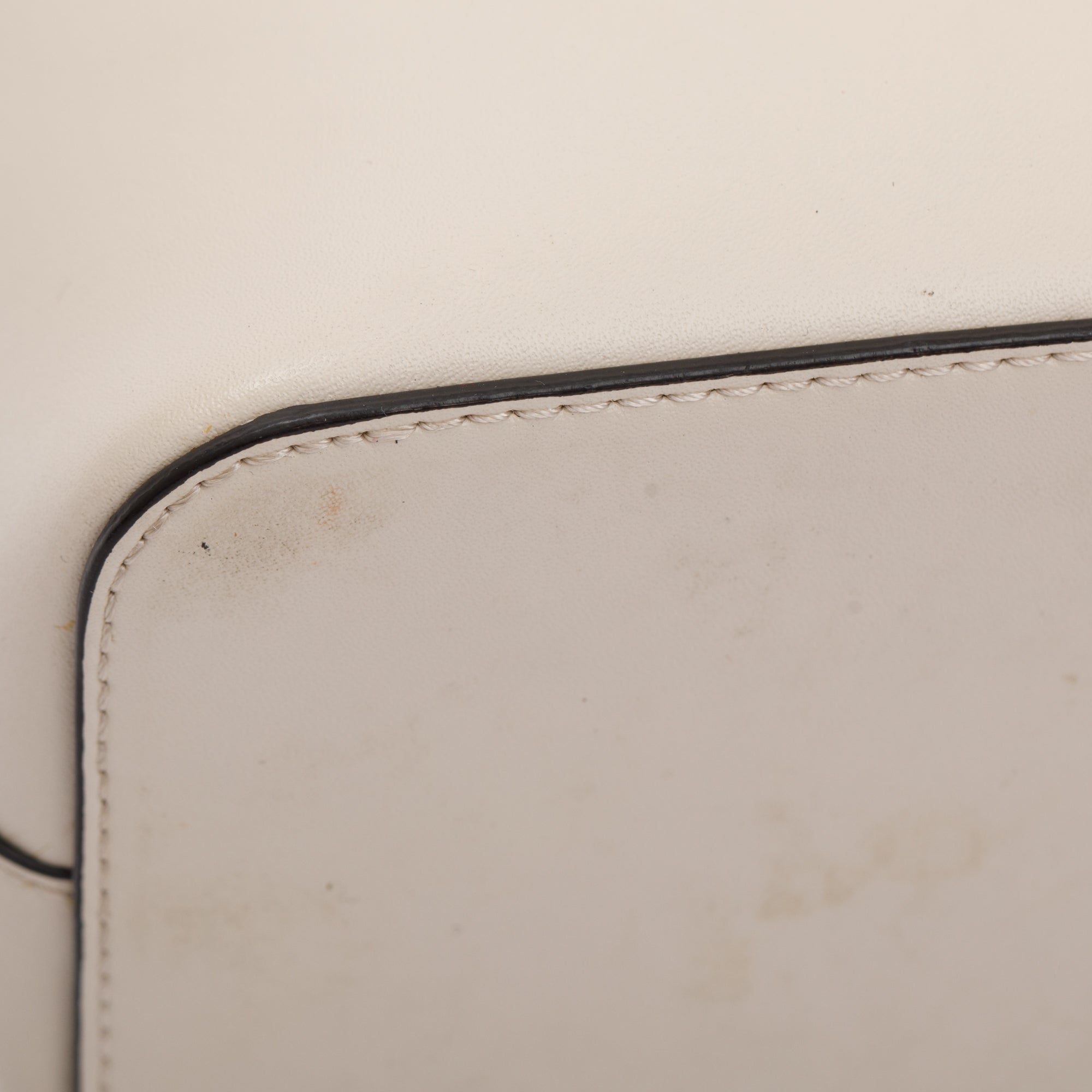 Fendi White Calskin Mini Mon Tresor Bucket Bag w/ Strap