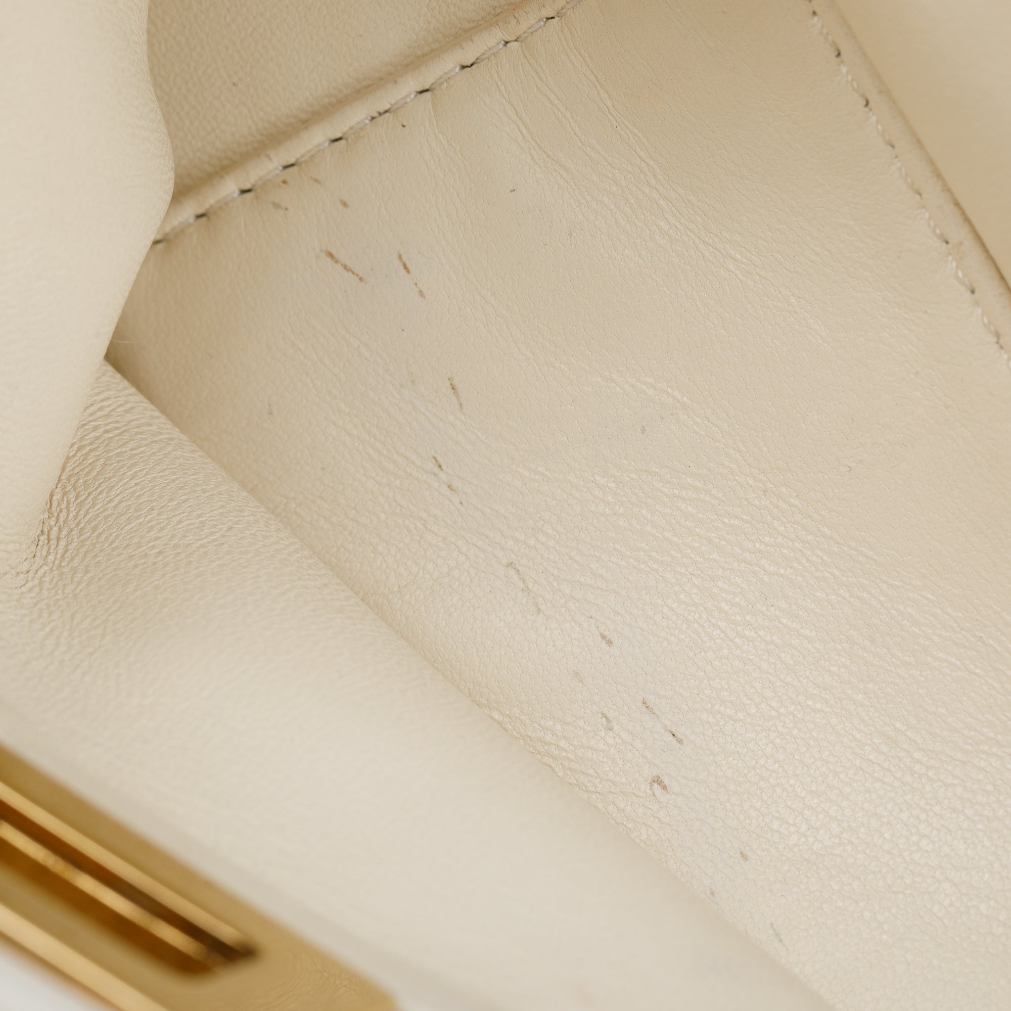 Fendi White Shearling Mini Peekaboo Handle Bag