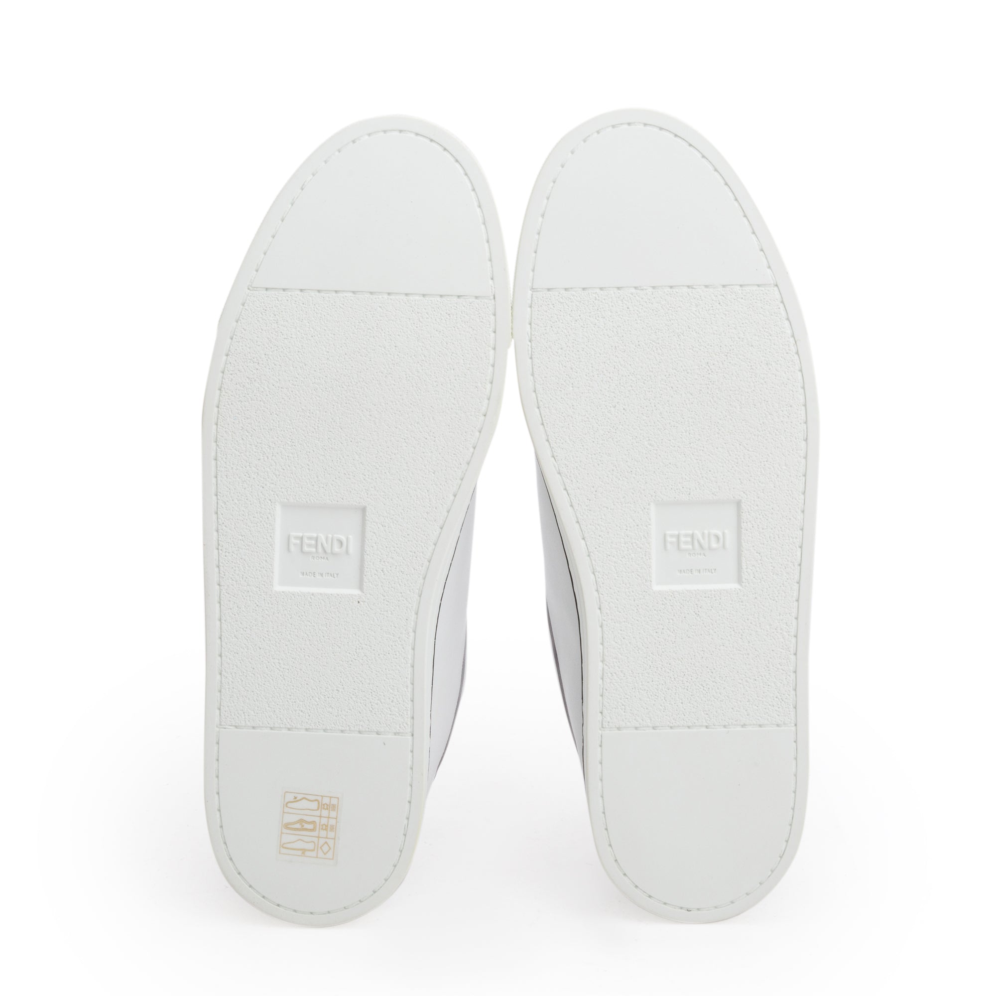 Fendi X Joshua Vides White Black Nappa Leather Rockoclick Slip On Sneakers, Size 37.5