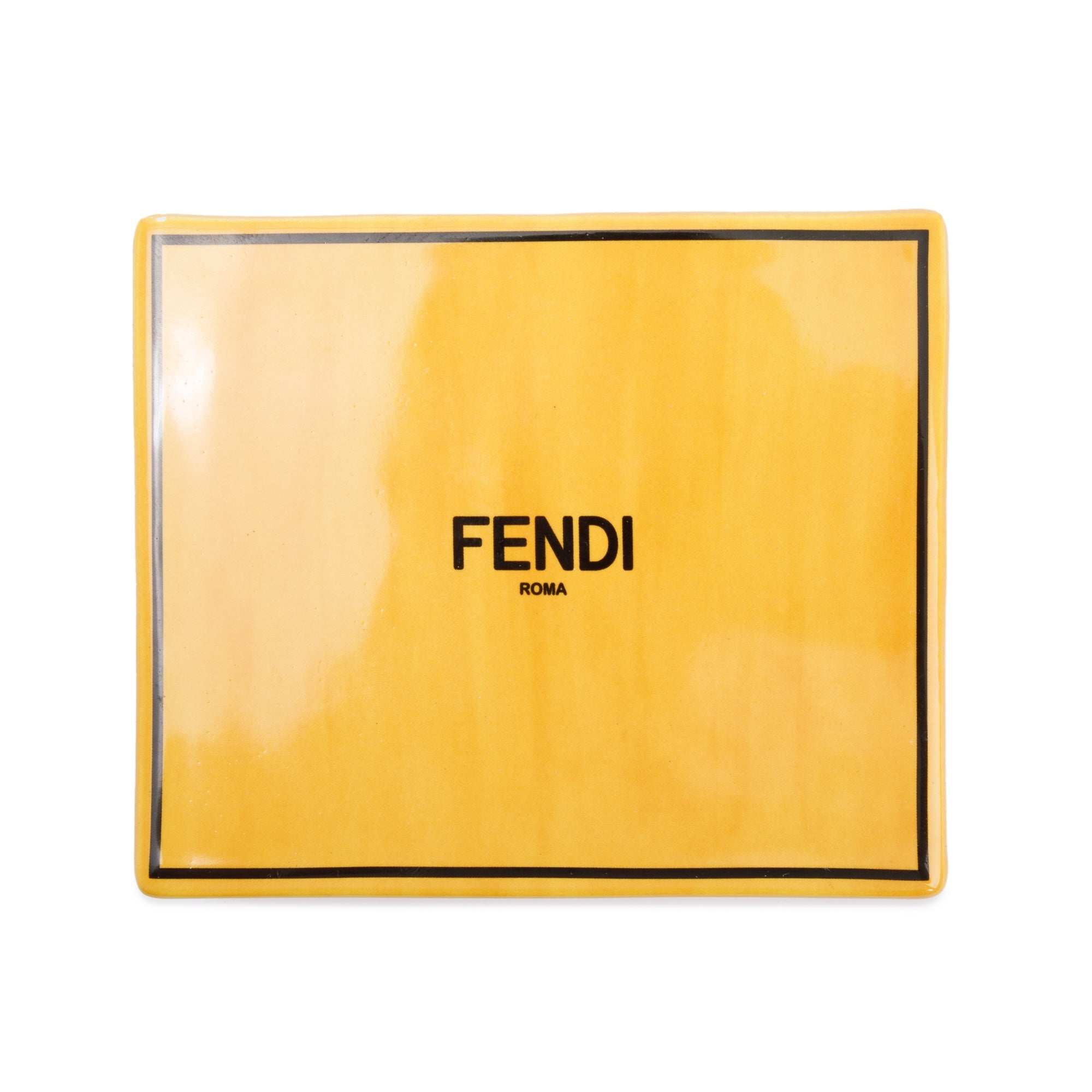 Fendi Yellow Ceramic Covered Box w/ Box