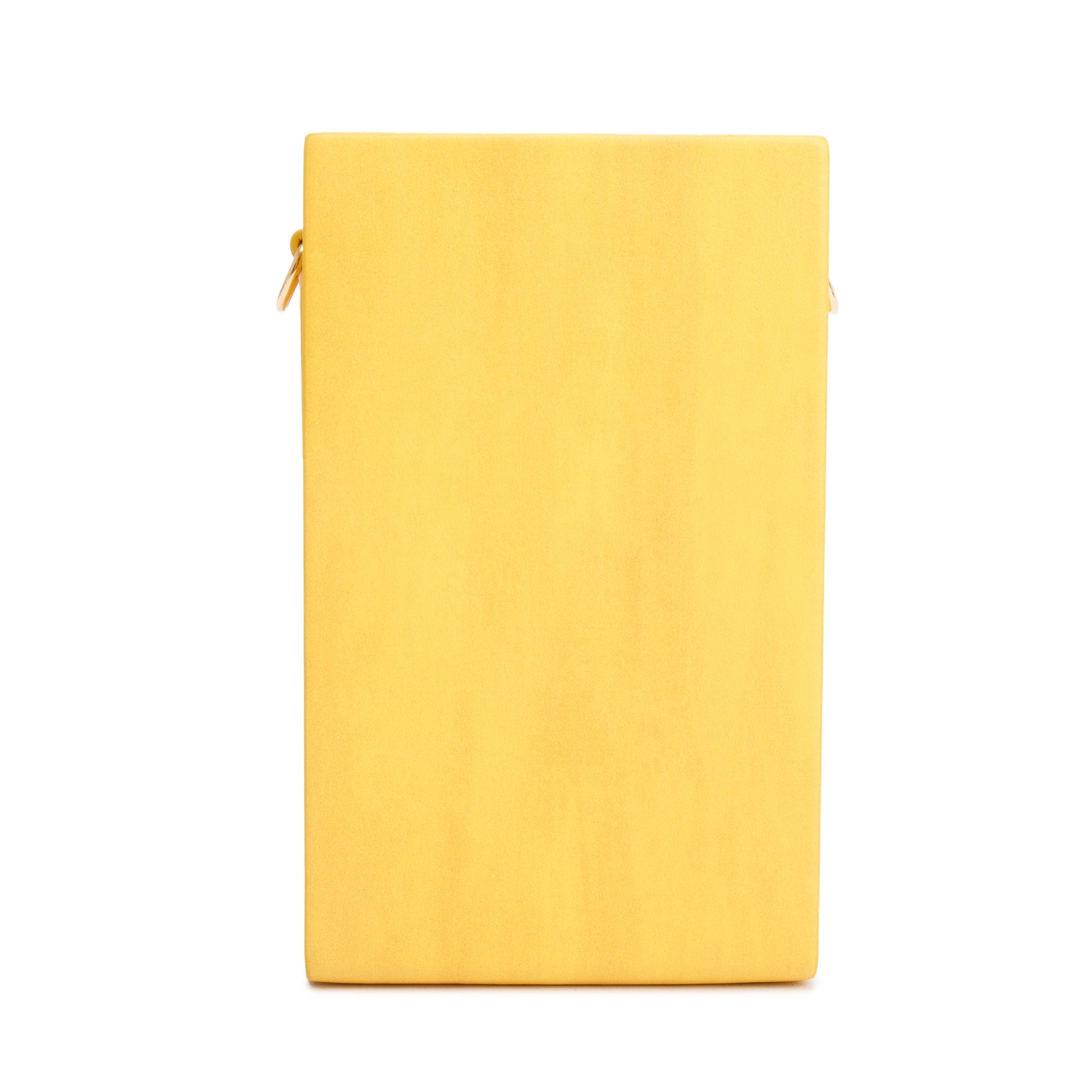 Fendi Yellow Vitello Leather Vertical Box Shoulder Bag w/ Strap