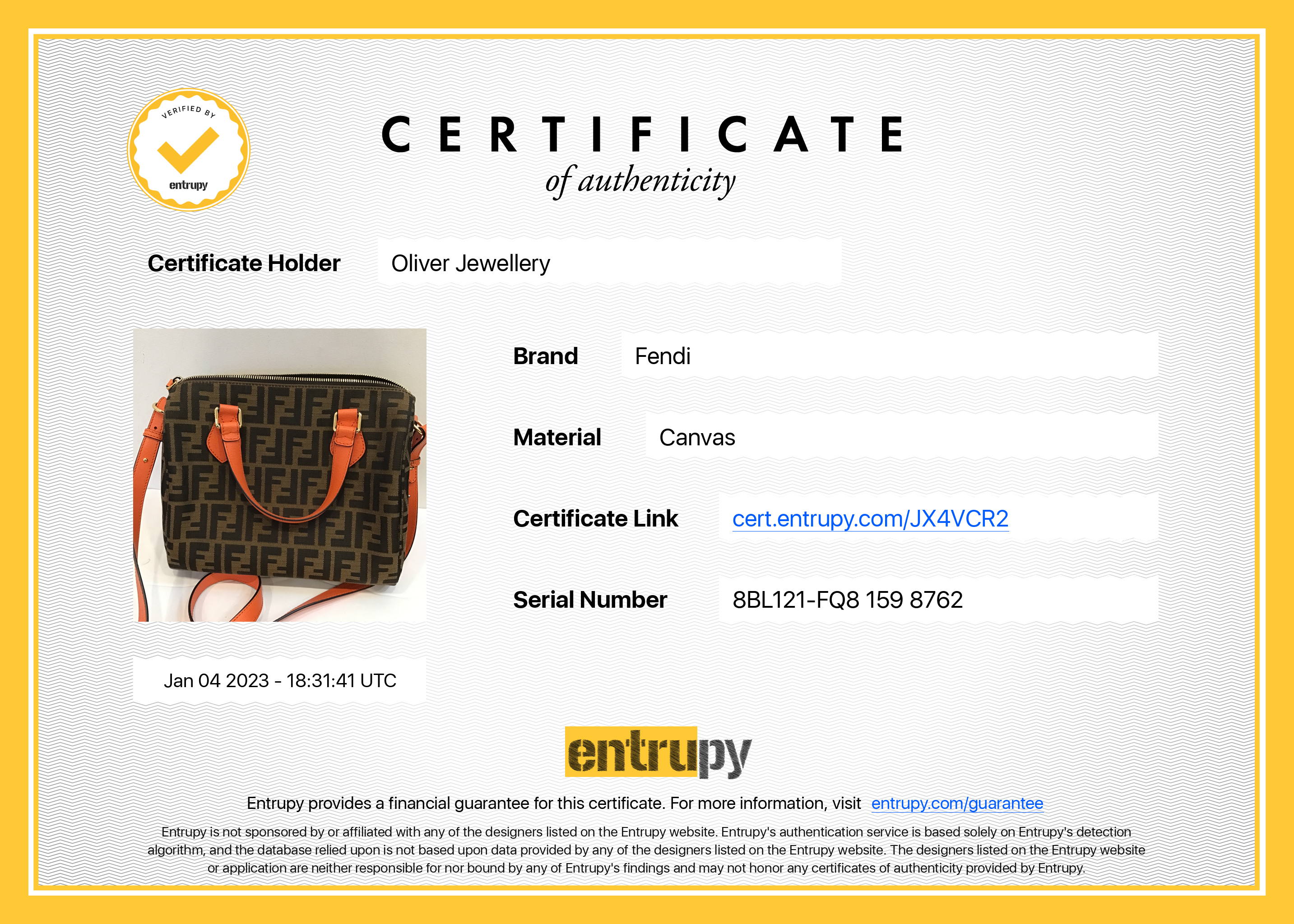 Fendi Zucca Boston Bag w/ Strap