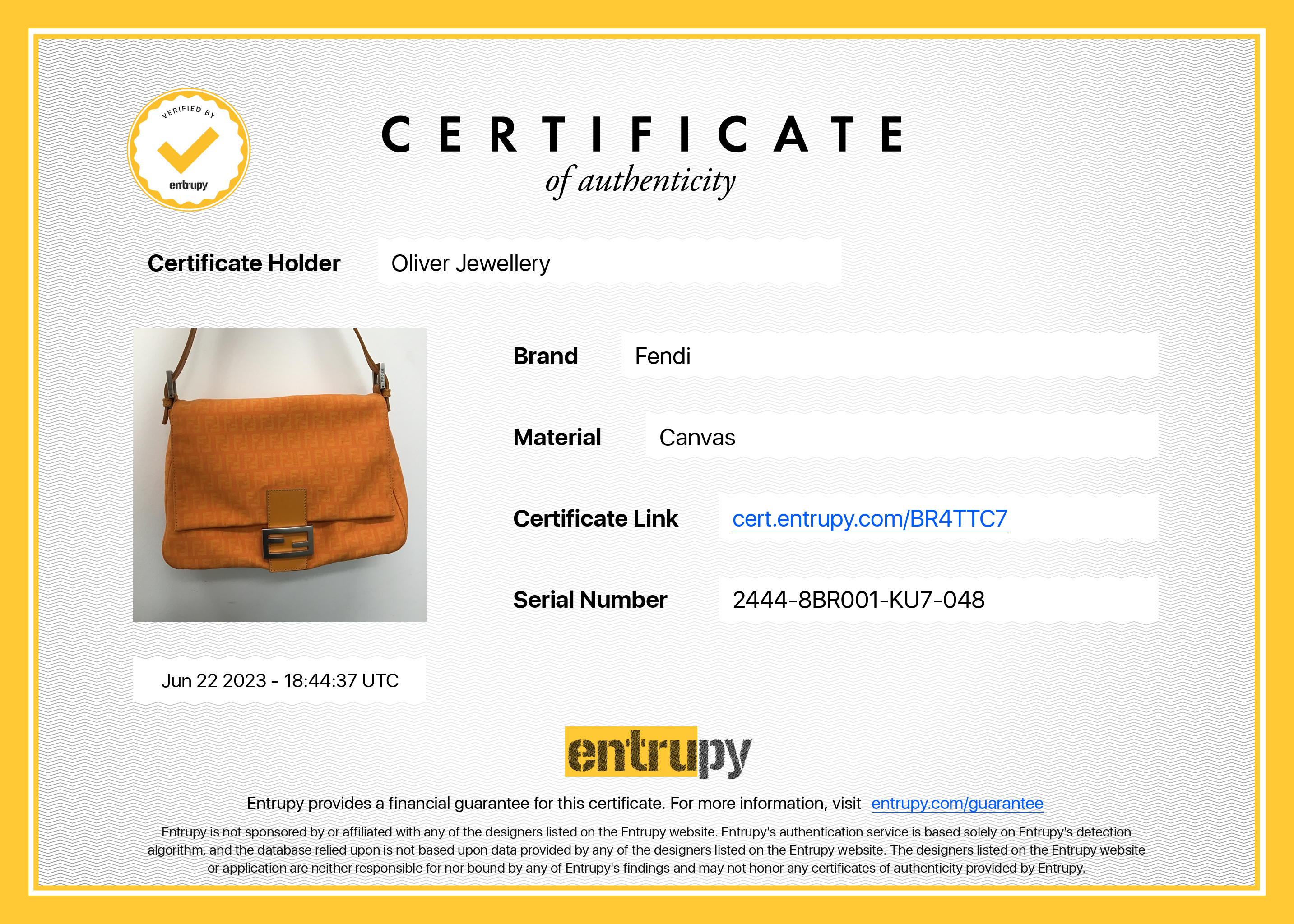 Fendi Zucchino Mama Forever Baguette Bag