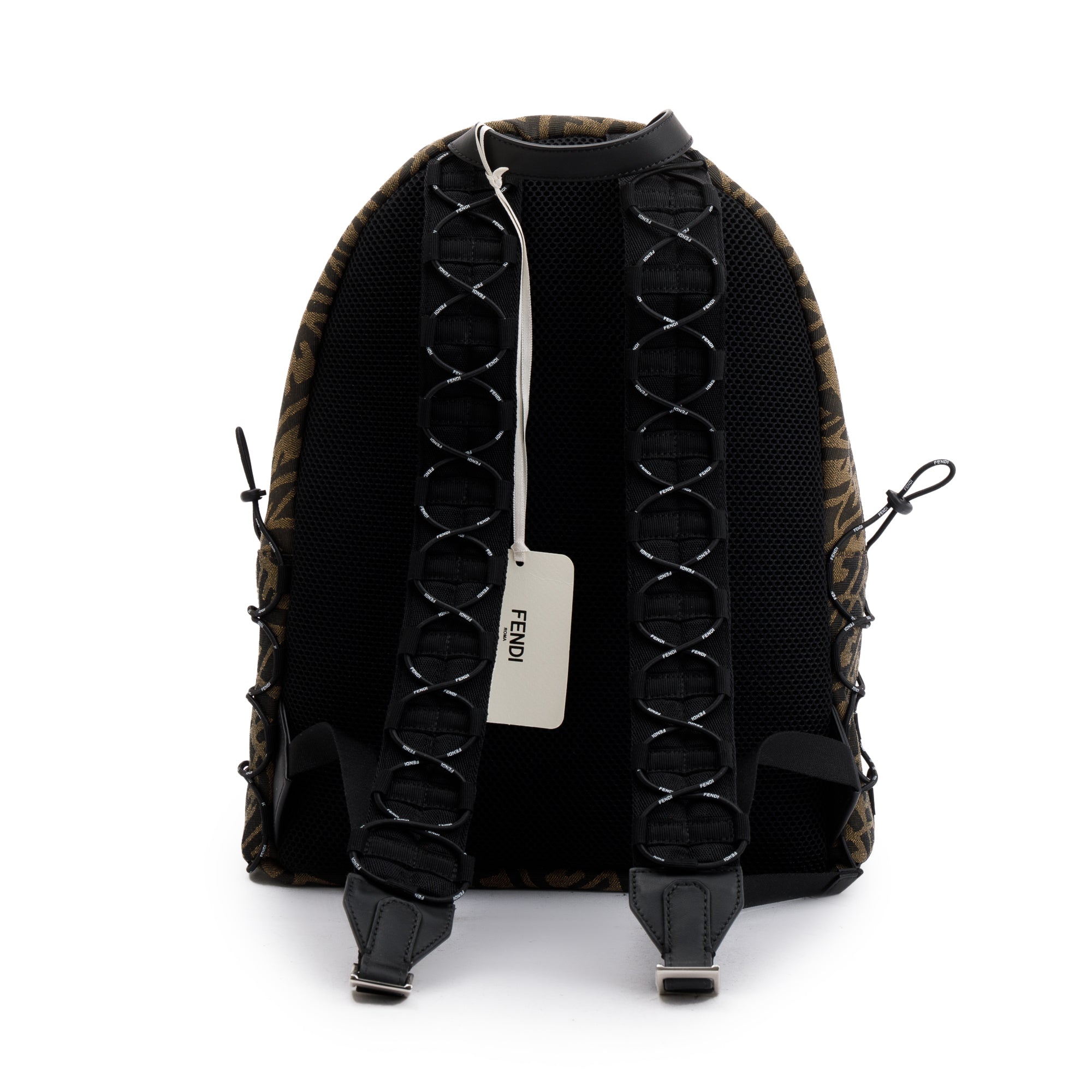 Fendi x Sarah Coleman Brown FF Zucca Vertigo Canvas Backpack