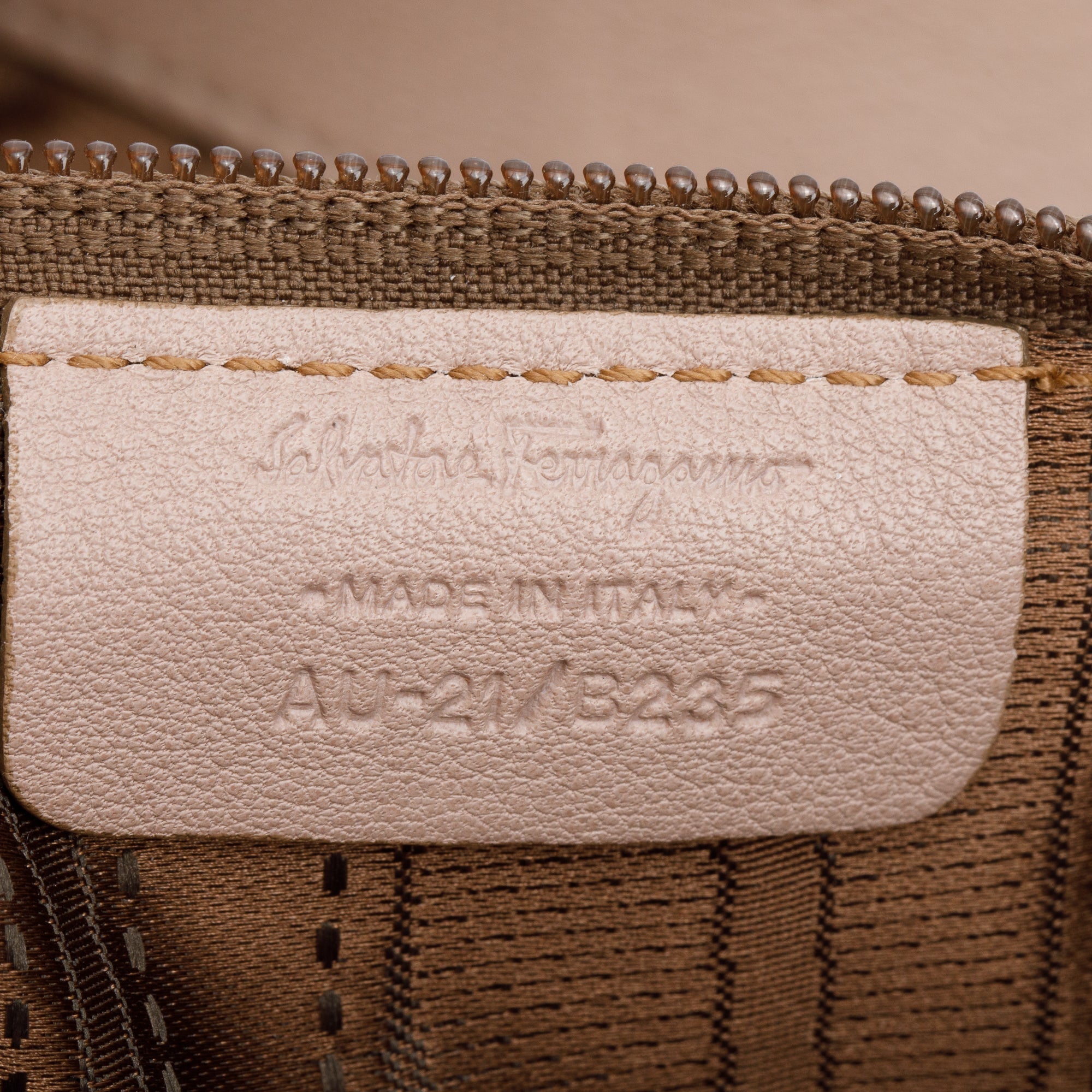 Ferragamo Beige Calfskin Leather Gancini Wrap Ring Foldover Shoulder Bag