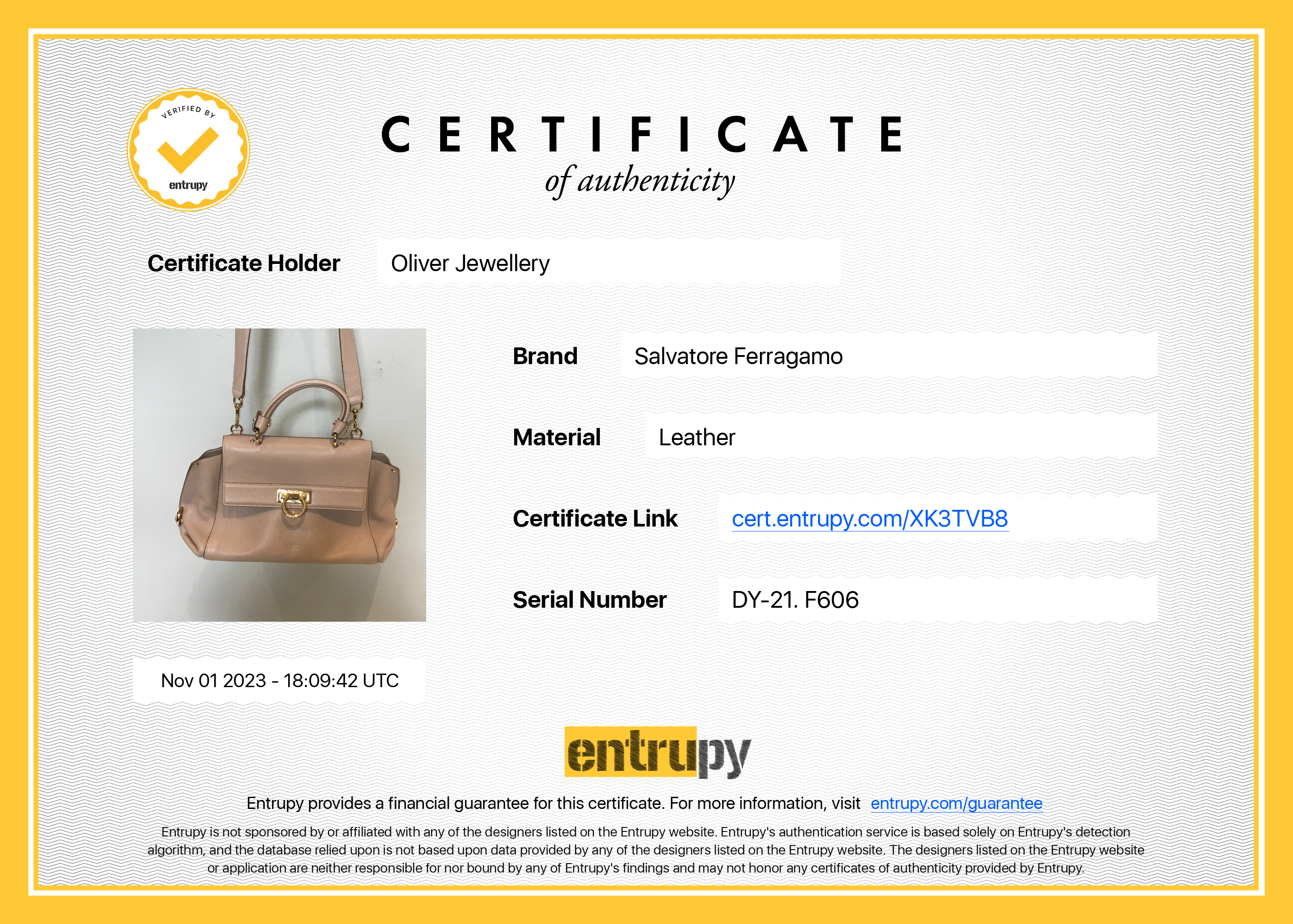 Ferragamo Beige Calfskin Leather Medium Sofia Satchel