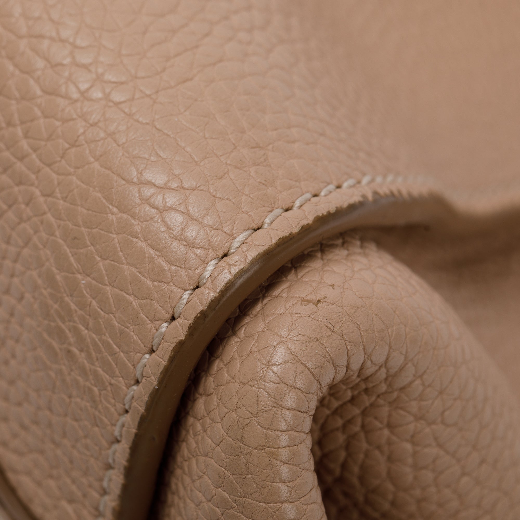 Ferragamo Beige Calfskin Leather Medium Sofia Satchel