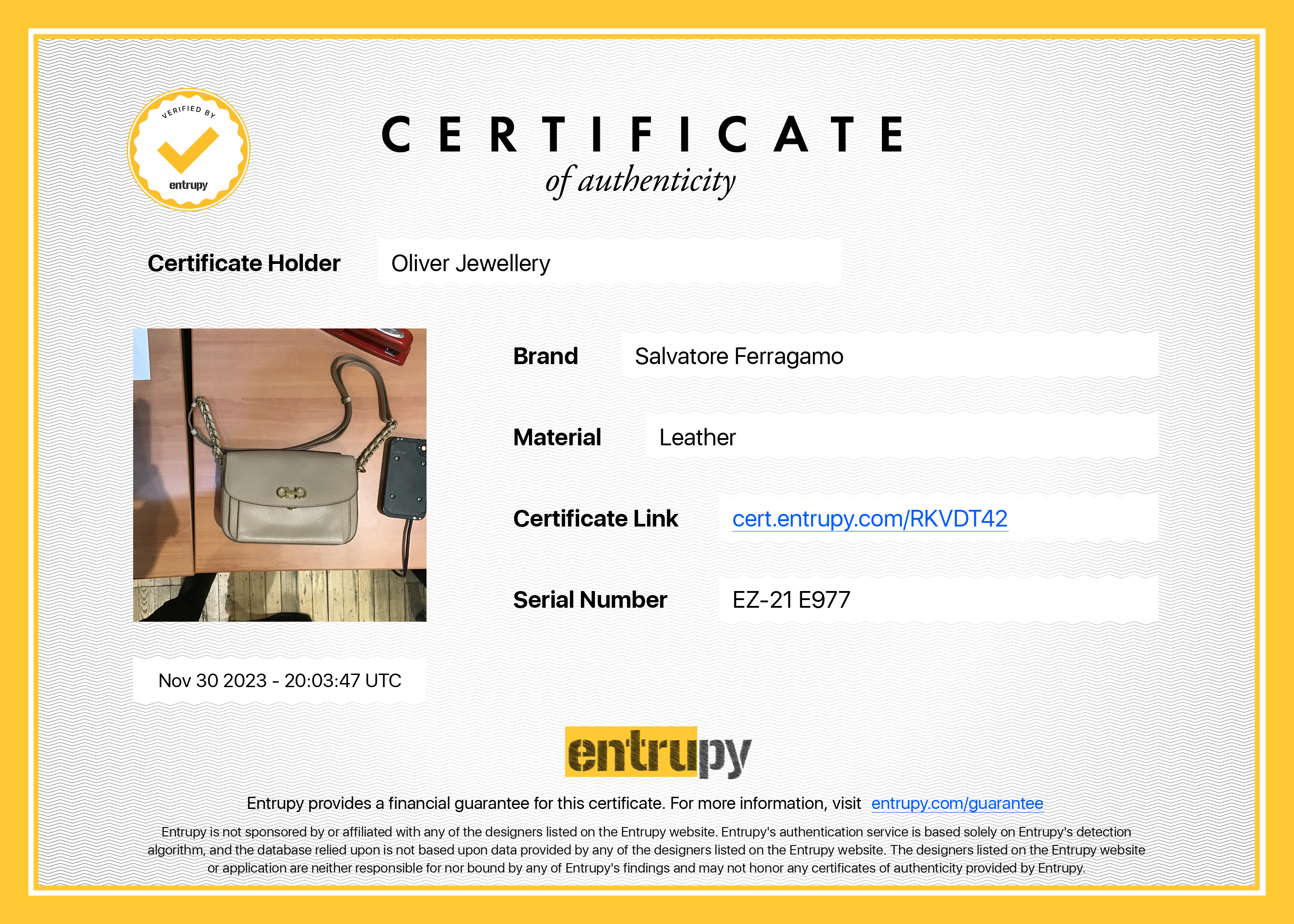 Ferragamo Beige Saffiano Leather Sandrine Shoulder Bag