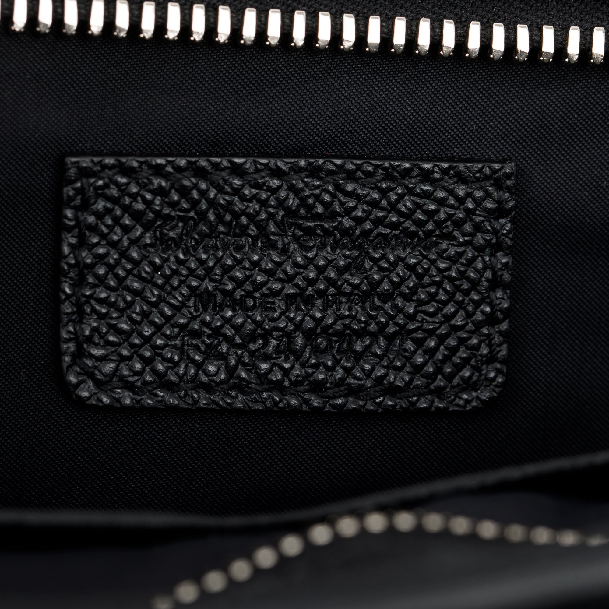 Ferragamo Black Calfskin Leather Portfolio Clutch Bag