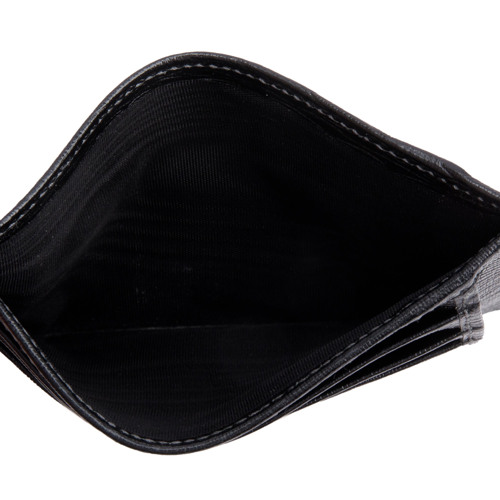 Ferragamo Black Calfskin Leather Revival Card Holder