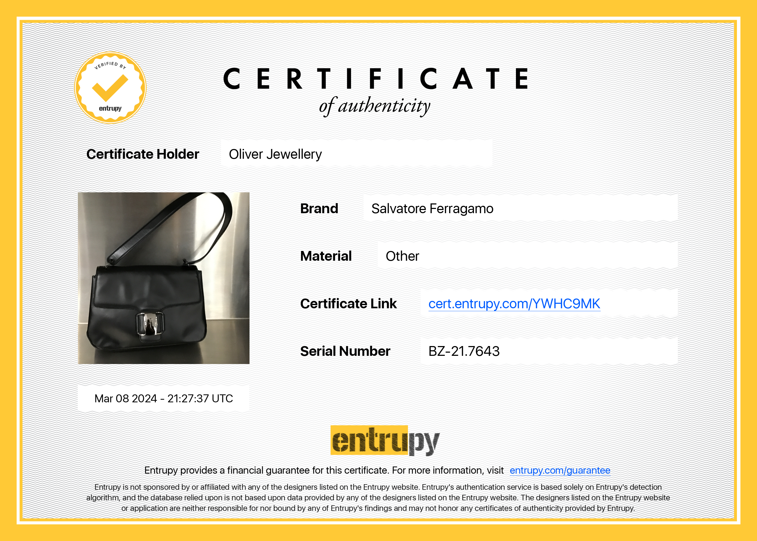 Ferragamo Black Calfskin Leather Vara Shoulder Bag