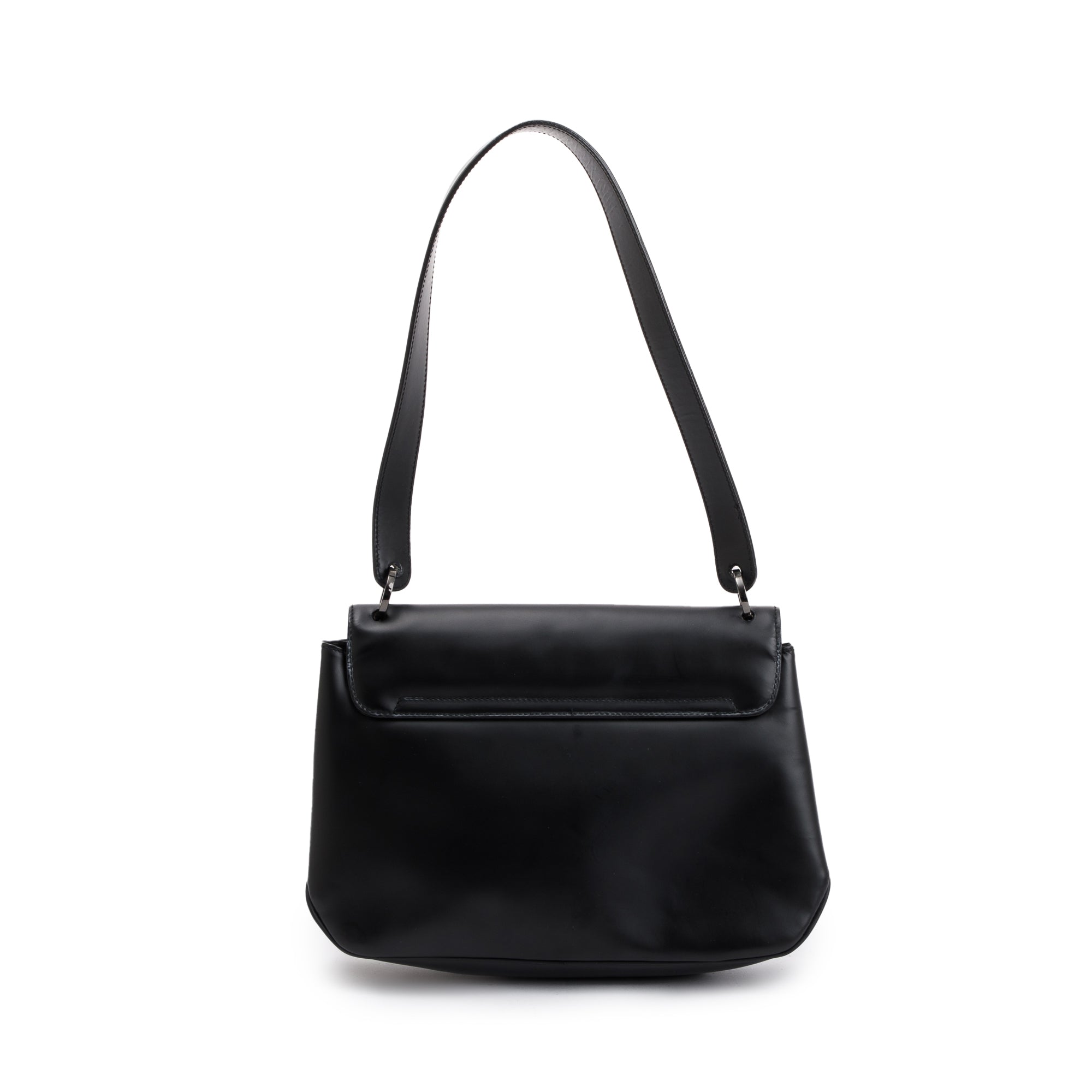 Ferragamo Black Calfskin Leather Vara Shoulder Bag