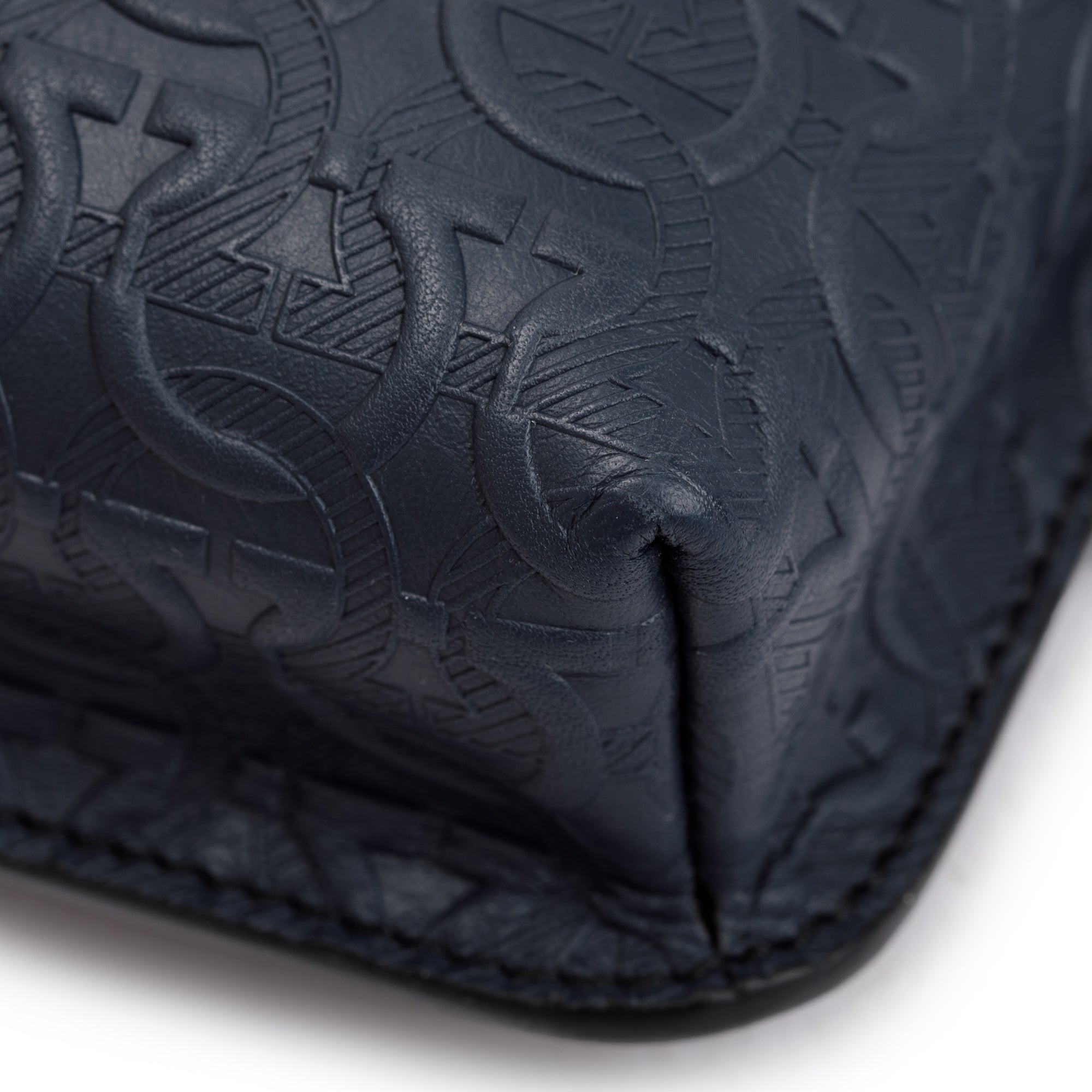 Ferragamo Black Gancio Embossed Leather Grigio Waist Bag w/ Box & Receipt