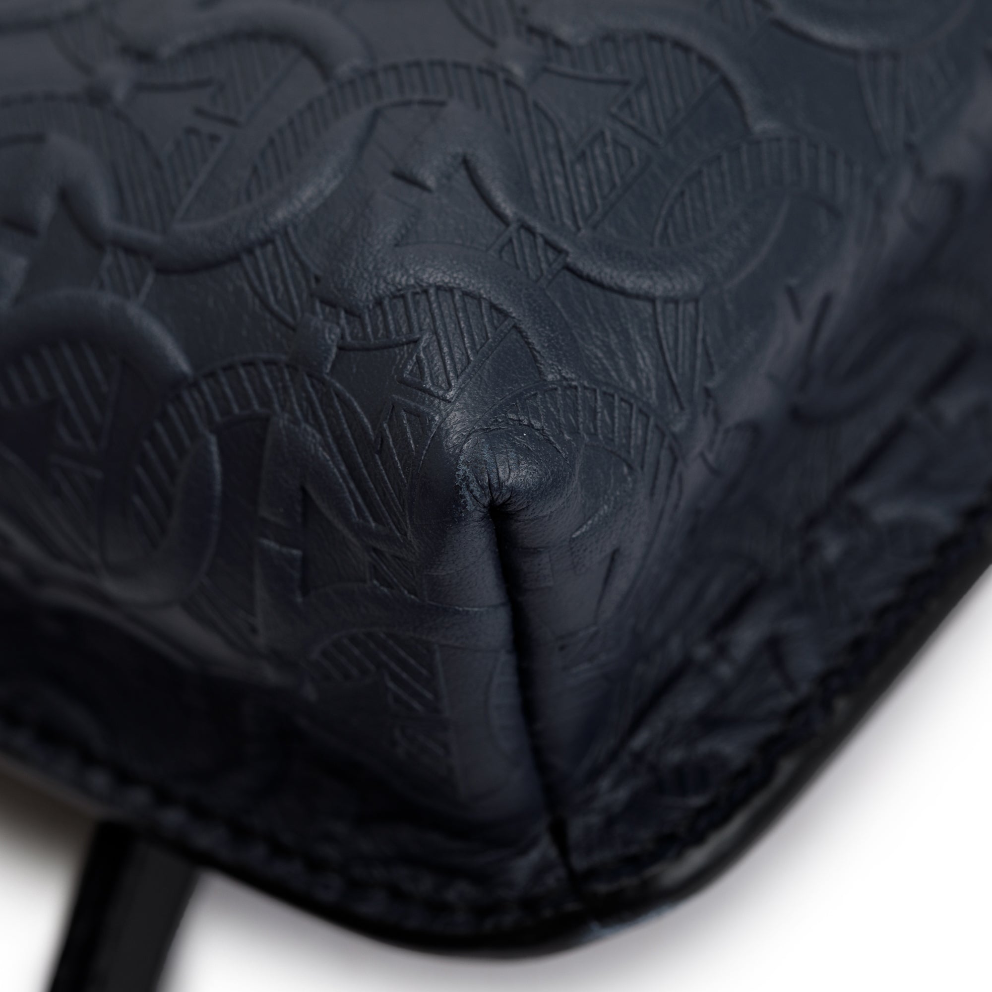 Ferragamo Black Gancio Embossed Leather Grigio Waist Bag w/ Box & Receipt