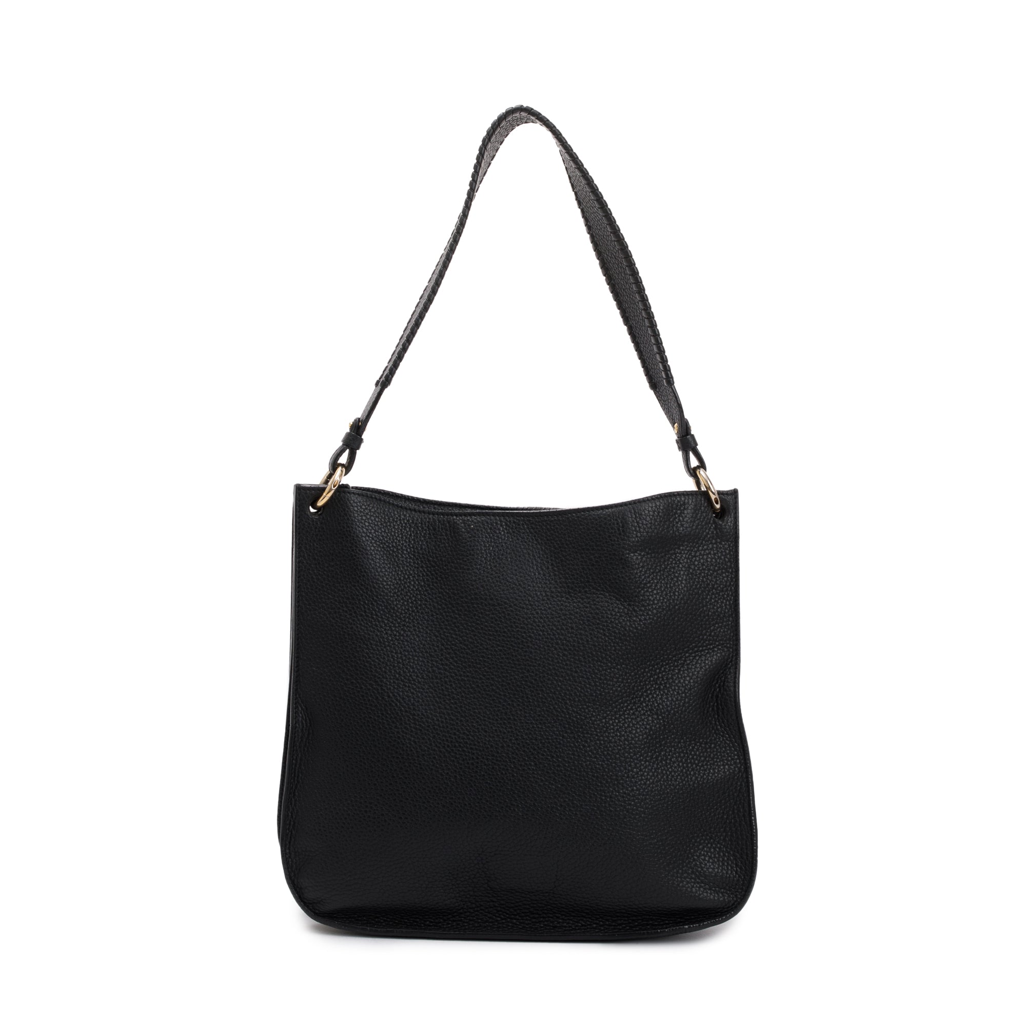 Ferragamo Black Gancio Leather Shoulder Bag