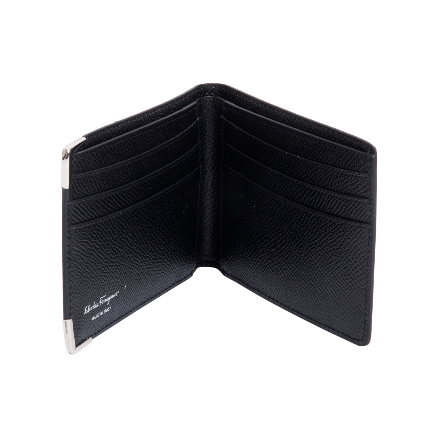 Ferragamo Black Leather Bifold Wallet w/ Box