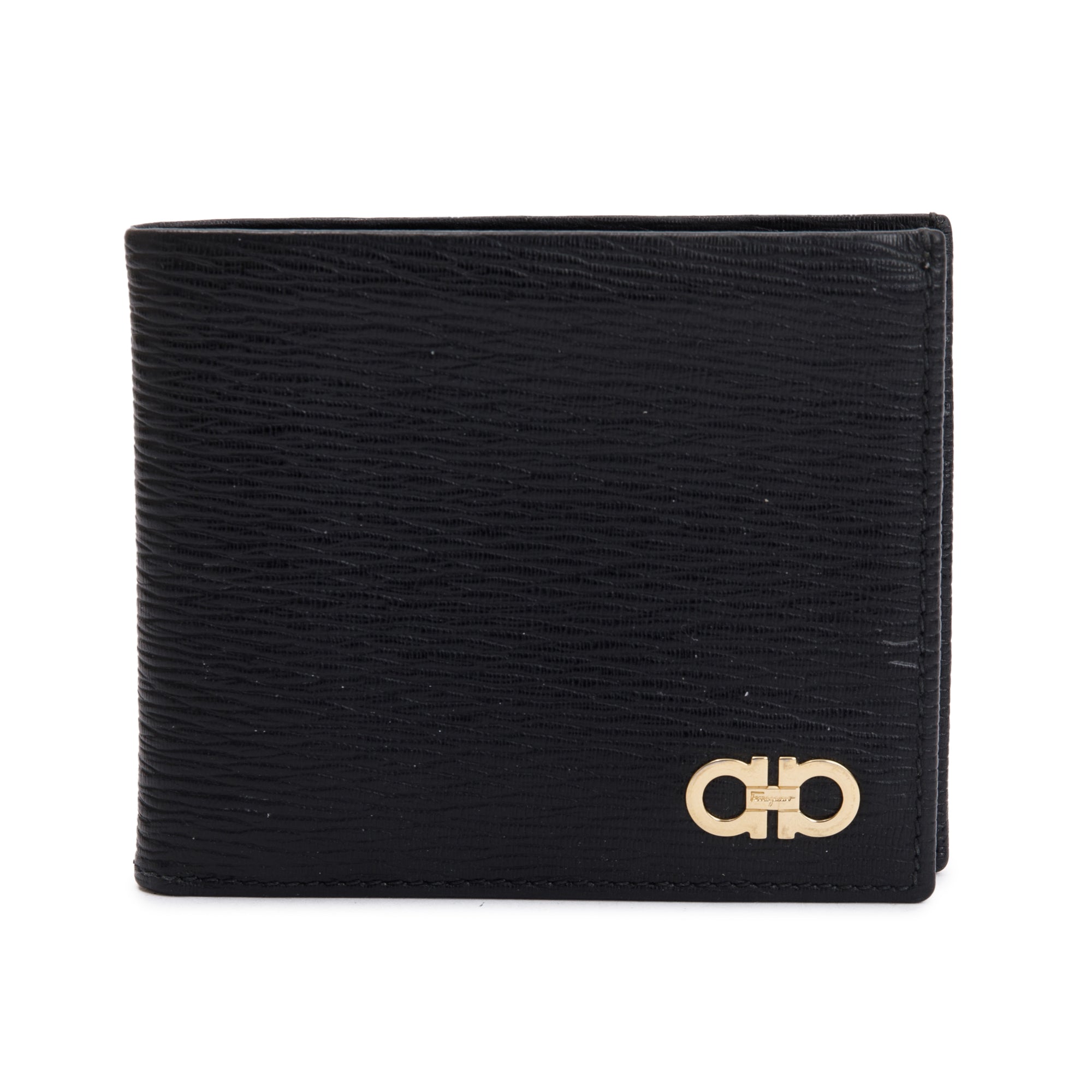 Ferragamo Black Leather Bifold Wallet