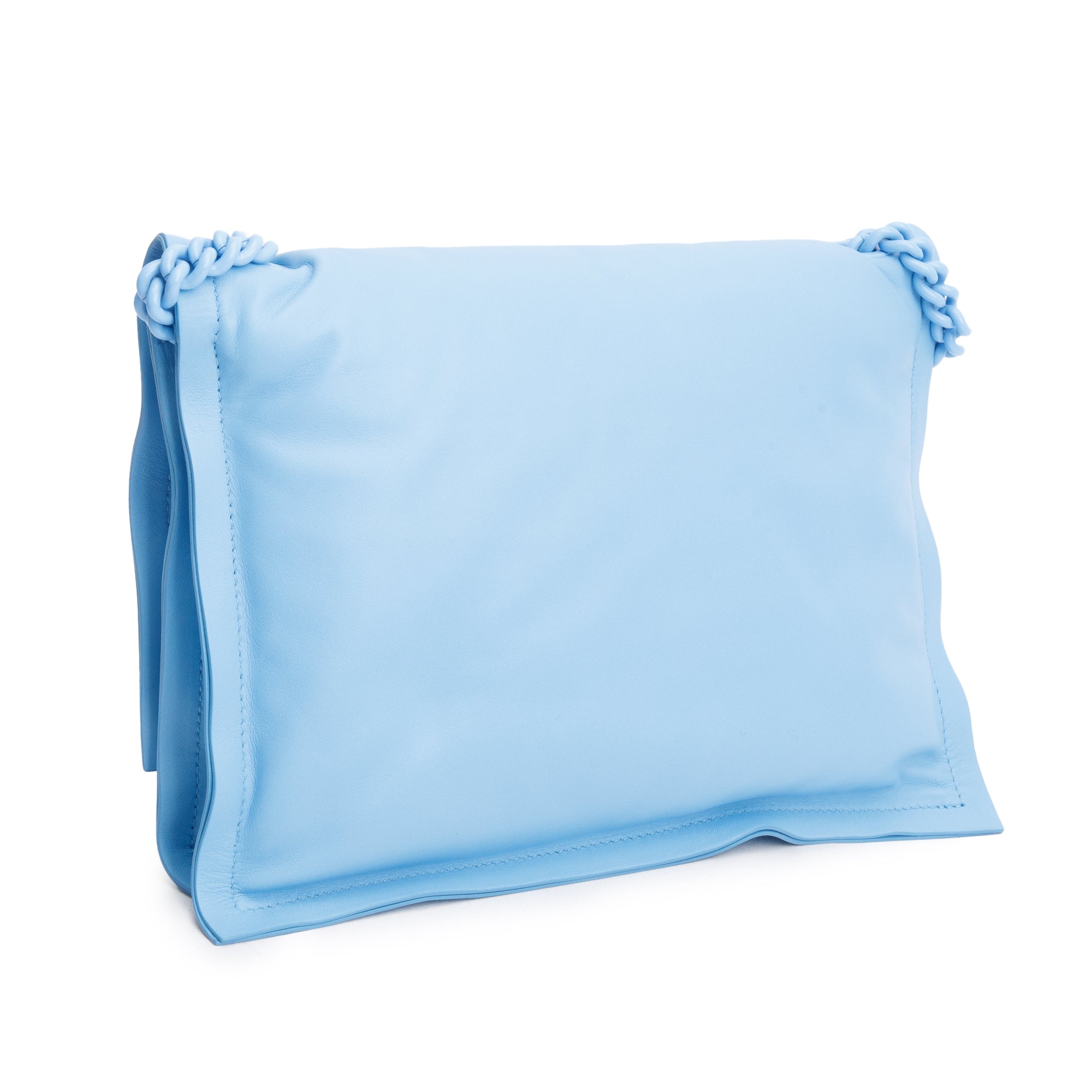 Ferragamo Blue Soft Leather Viva Bow Puffer Shoulder Bag