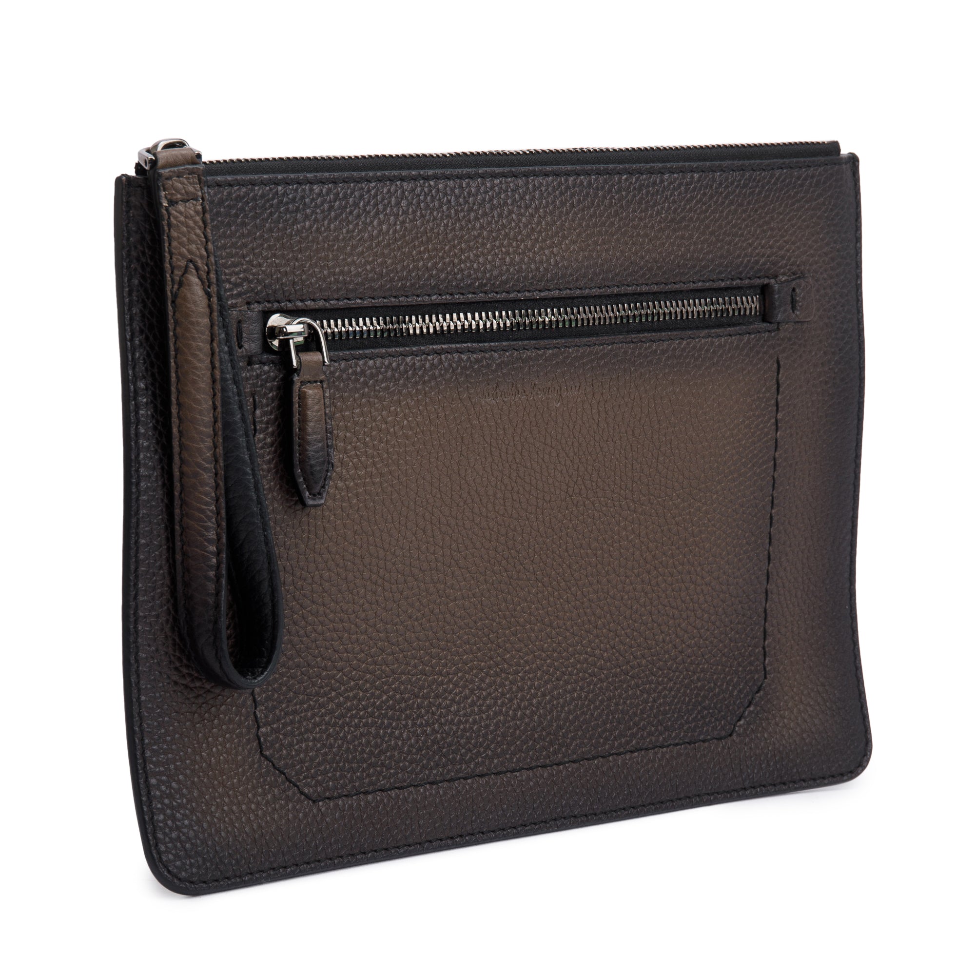 Ferragamo Bown Ombre Leather Wristlet Clutch Bag